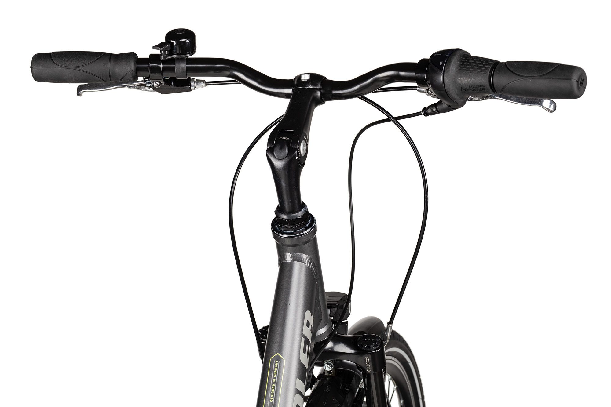 Adler Cityrad Verona NEXUS Wave, 7 Gang Shimano Nexus 7 Rücktritt Schaltwerk, Nabenschaltung Rücktritt, Rücktrittbremse schwarz/grau