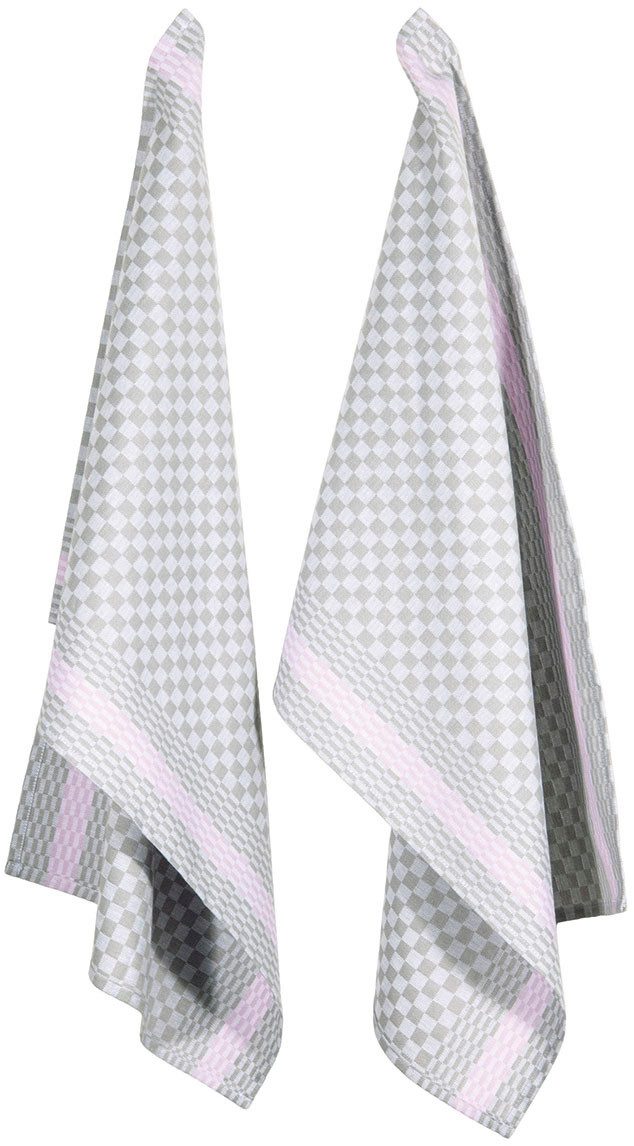 PAD Geschirrtuch PIT RELOADED, (Set, 2-tlg), 100% Baumwolle, 50x70 cm, Karo Design