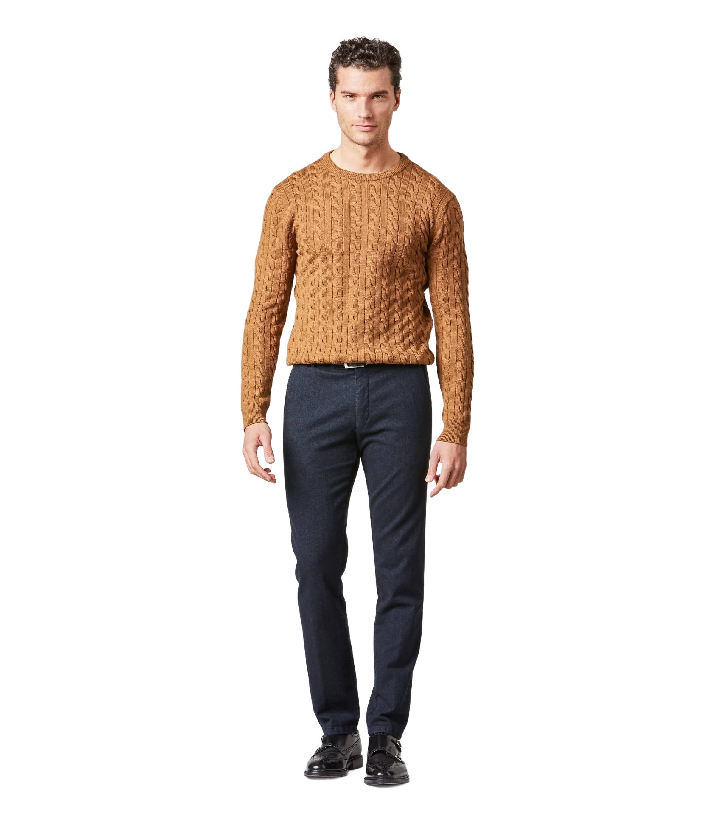 MEYER 5-Pocket-Jeans MEYER BONN dunkelblau 2-5585-19 - WOOLEN LOOK