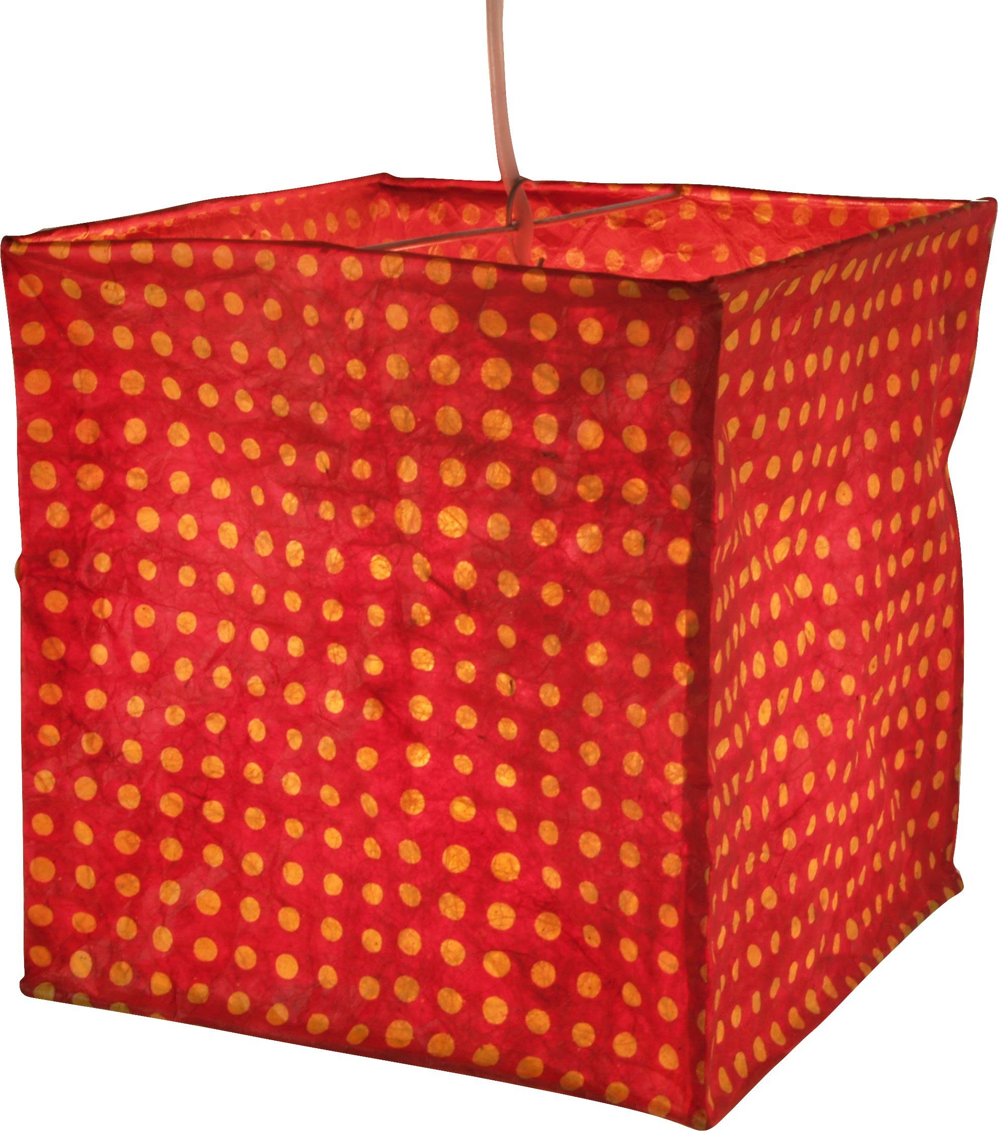 Guru-Shop Deckenleuchten quadratische Papier Hängelampe,.., Leuchtmittel nicht inklusive rot