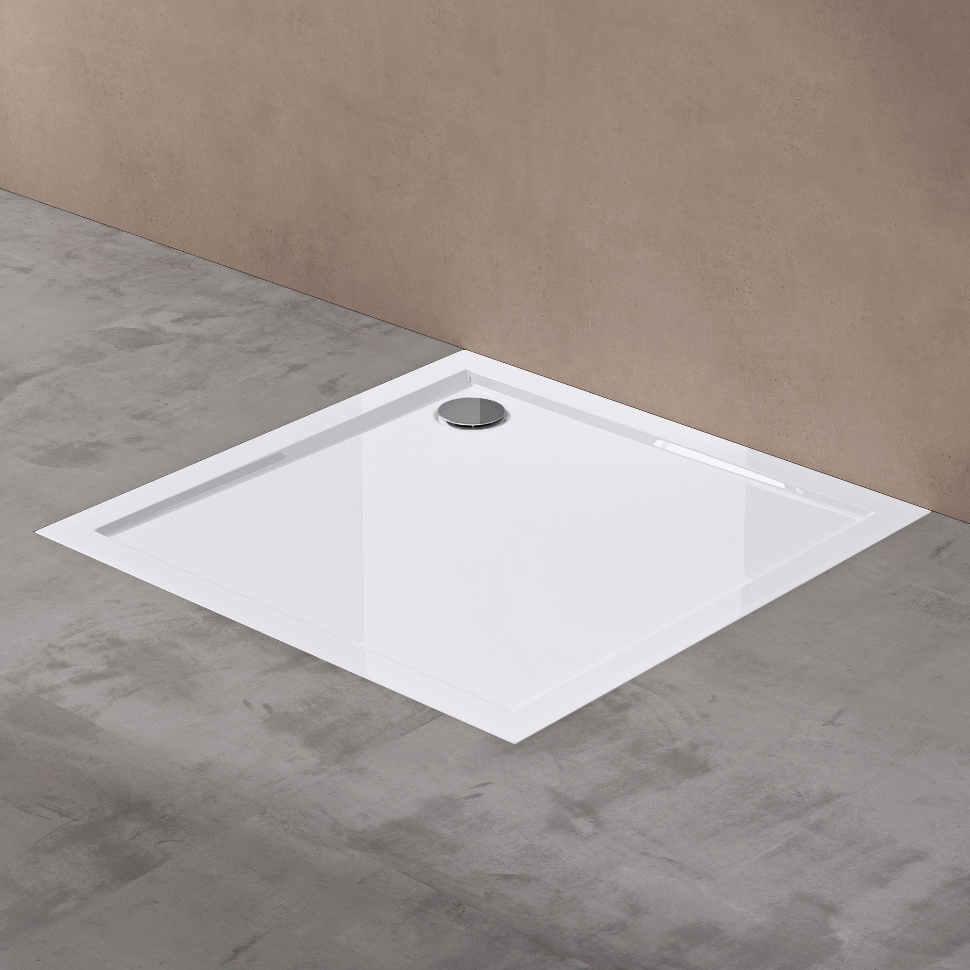 doporro Duschwanne Duschtasse flach aus Acryl DIN-Anschlüsse Faro1, Quadrat günstig online kaufen