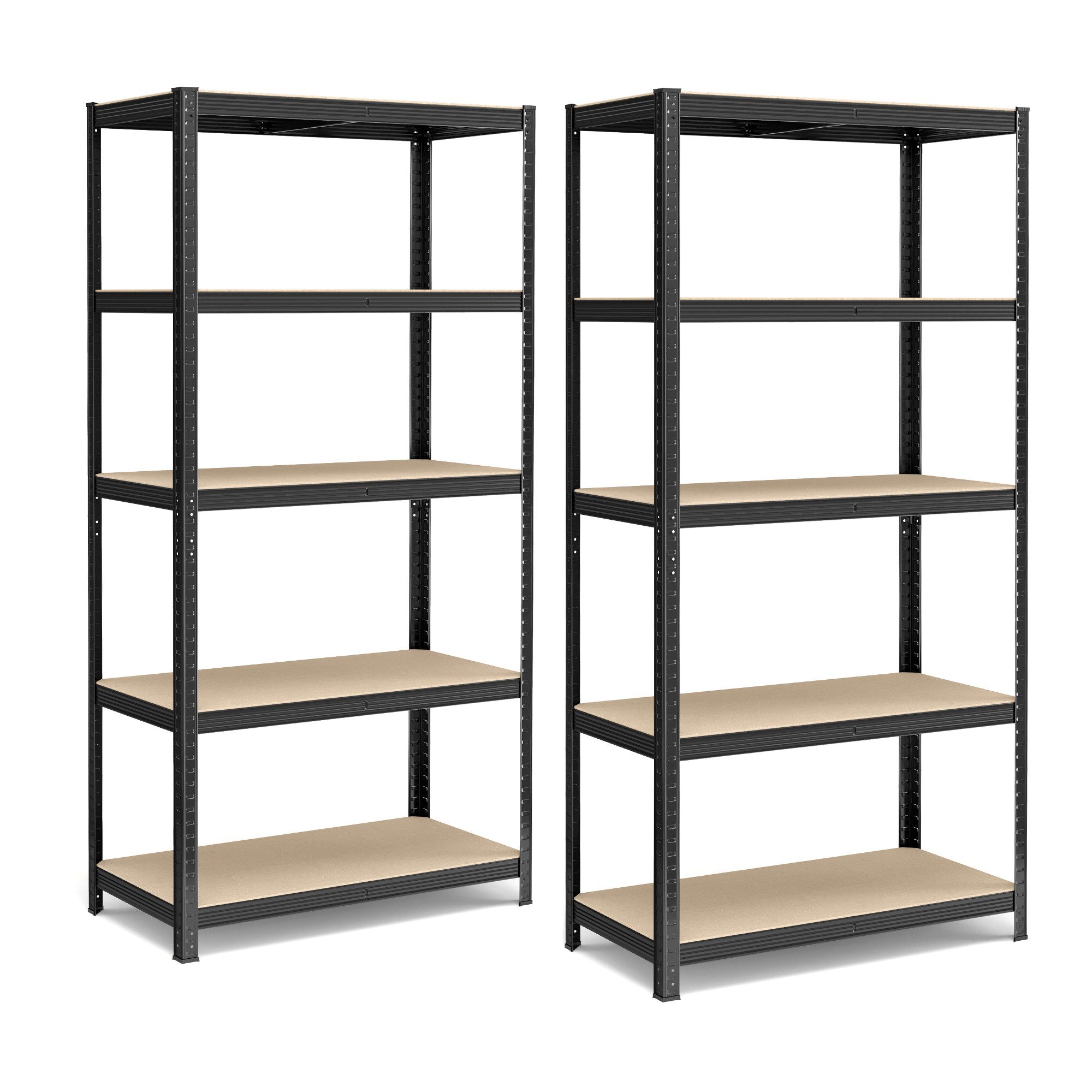 SONGMICS Schwerlastregal Lagerregale, 2-tlg., 200 x 100 x 50 cm, bis 875 kg belastbar und 5 verstellbare Ablagen
