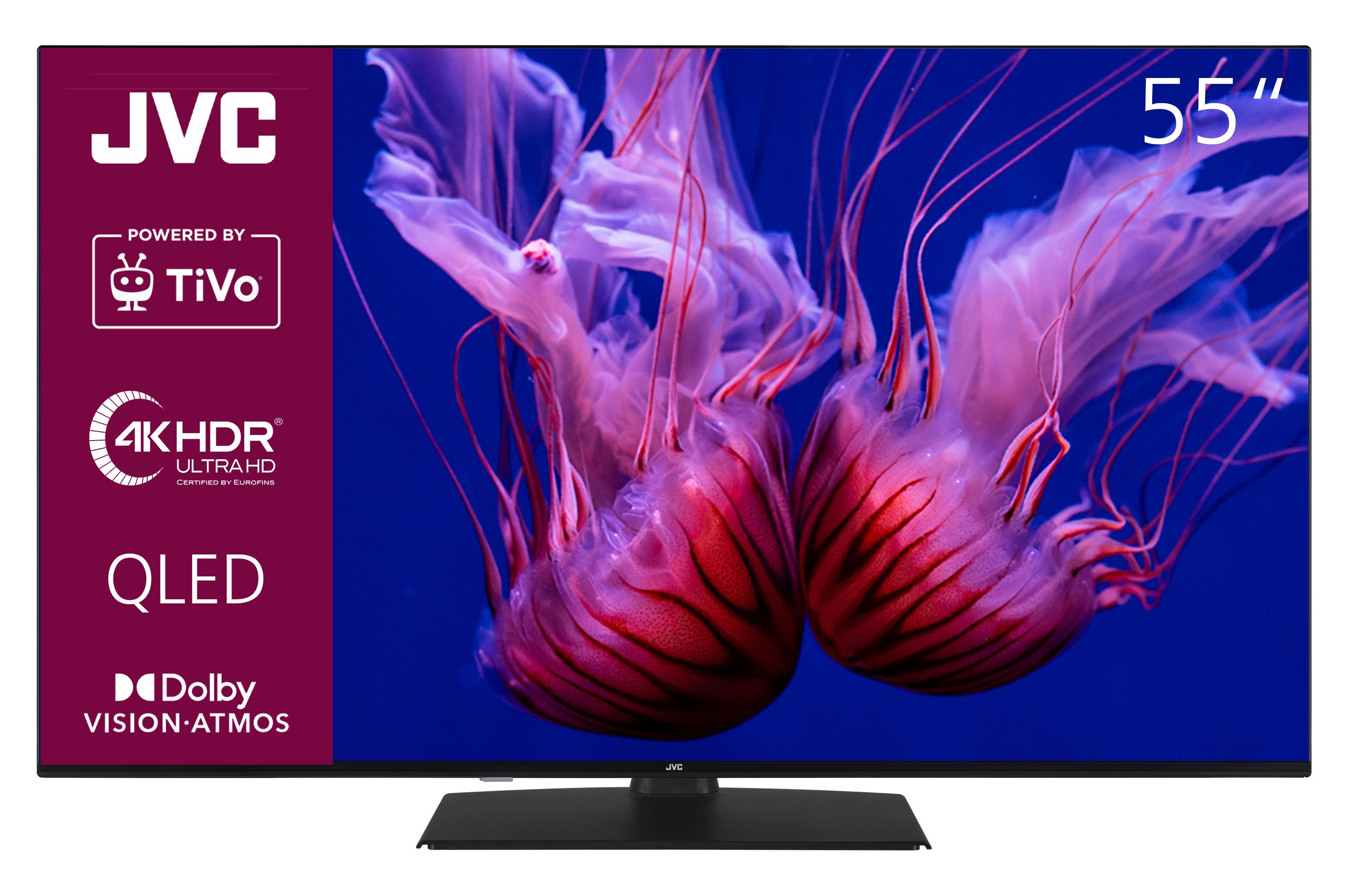 JVC LT-55VUQ3455 QLED-Fernseher (139 cm/55 Zoll, 4K Ultra HD, TiVo Smart TV, TiVo Smart TV, HDR Dolby Vision, Dolby Atmos, Triple-Tuner)