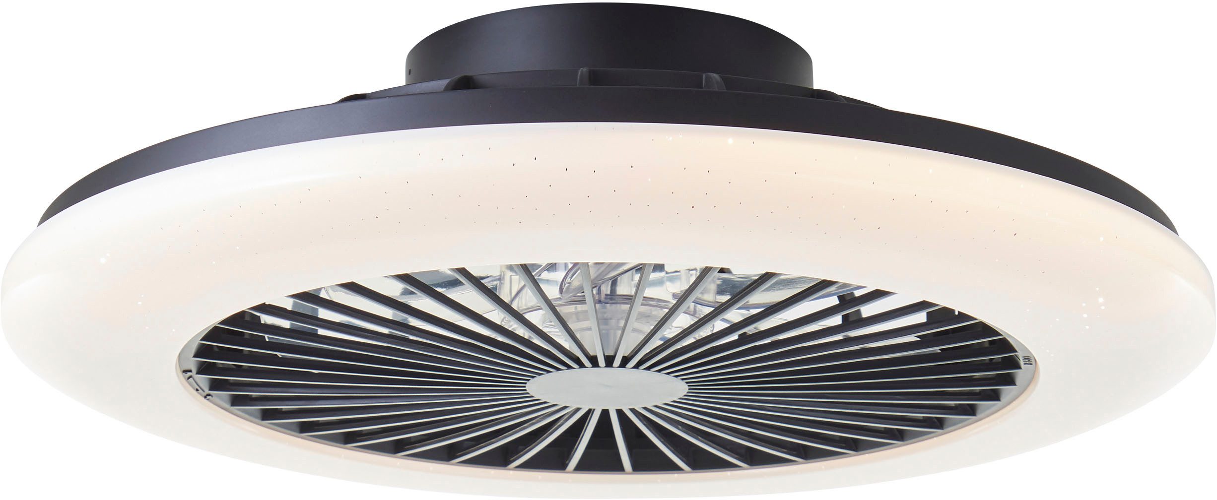 Brilliant LED Deckenleuchte Salerno, CCT - über Fernbedienung, Dimmfunktion, Nachtlichtfunktion, Timerfunktion, LED fest integriert, RGB, warmweiß - kaltweiß, Ventilator, 49 cm, digitales RGB, CCT, 4700 lm, dimmbar, 3000-6500 K