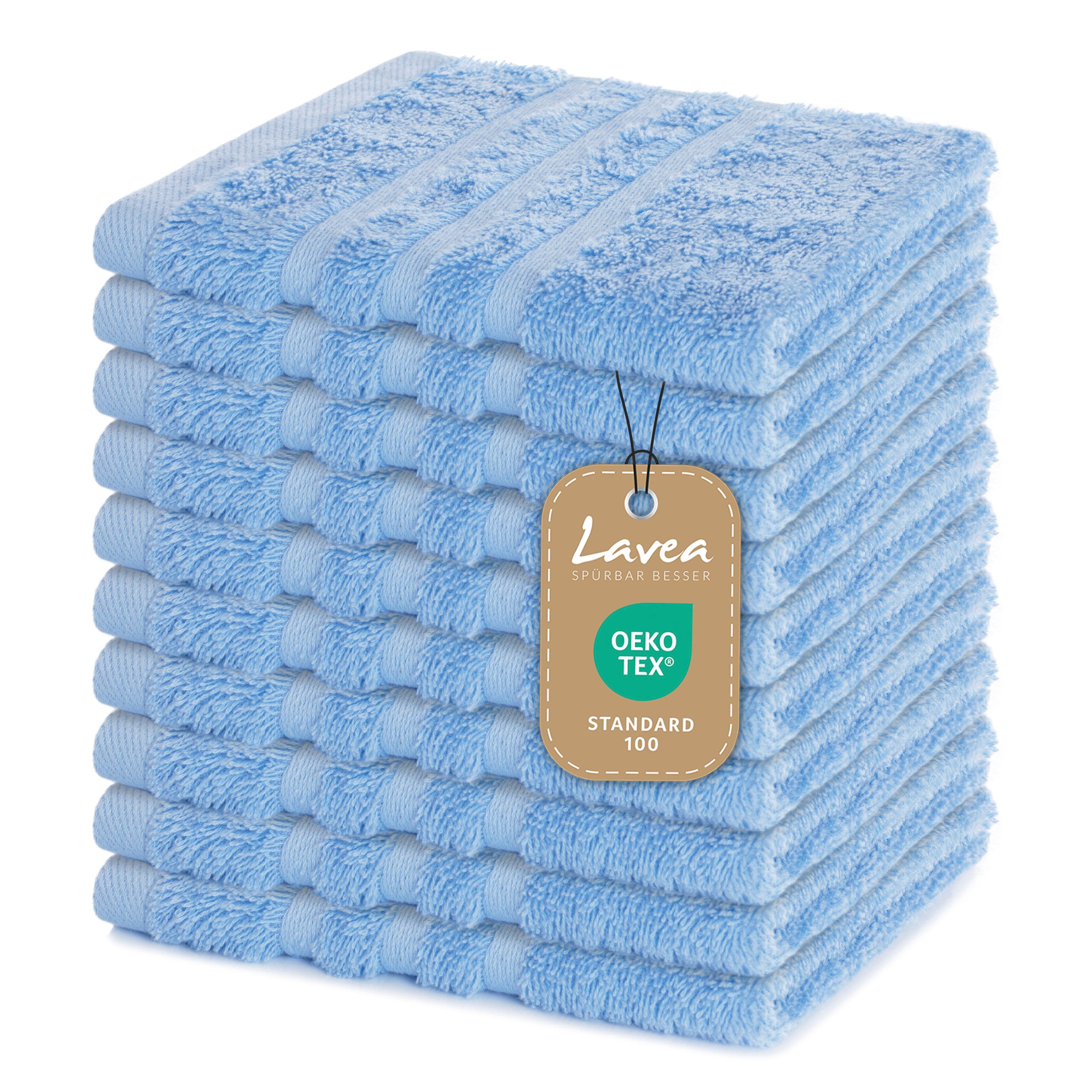 Lavea Seiftuch 10er Gästehandtücher Set 30x30 cm Elena Frottee, kleine Wasc günstig online kaufen