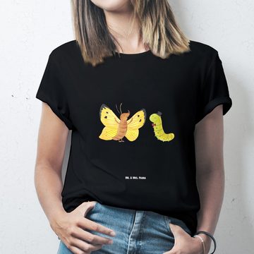 Mr. & Mrs. Panda T-Shirt Raupe Schmetterling - Schwarz - Geschenk, Tiere, Jubiläum, Erwachsen (1-tlg)