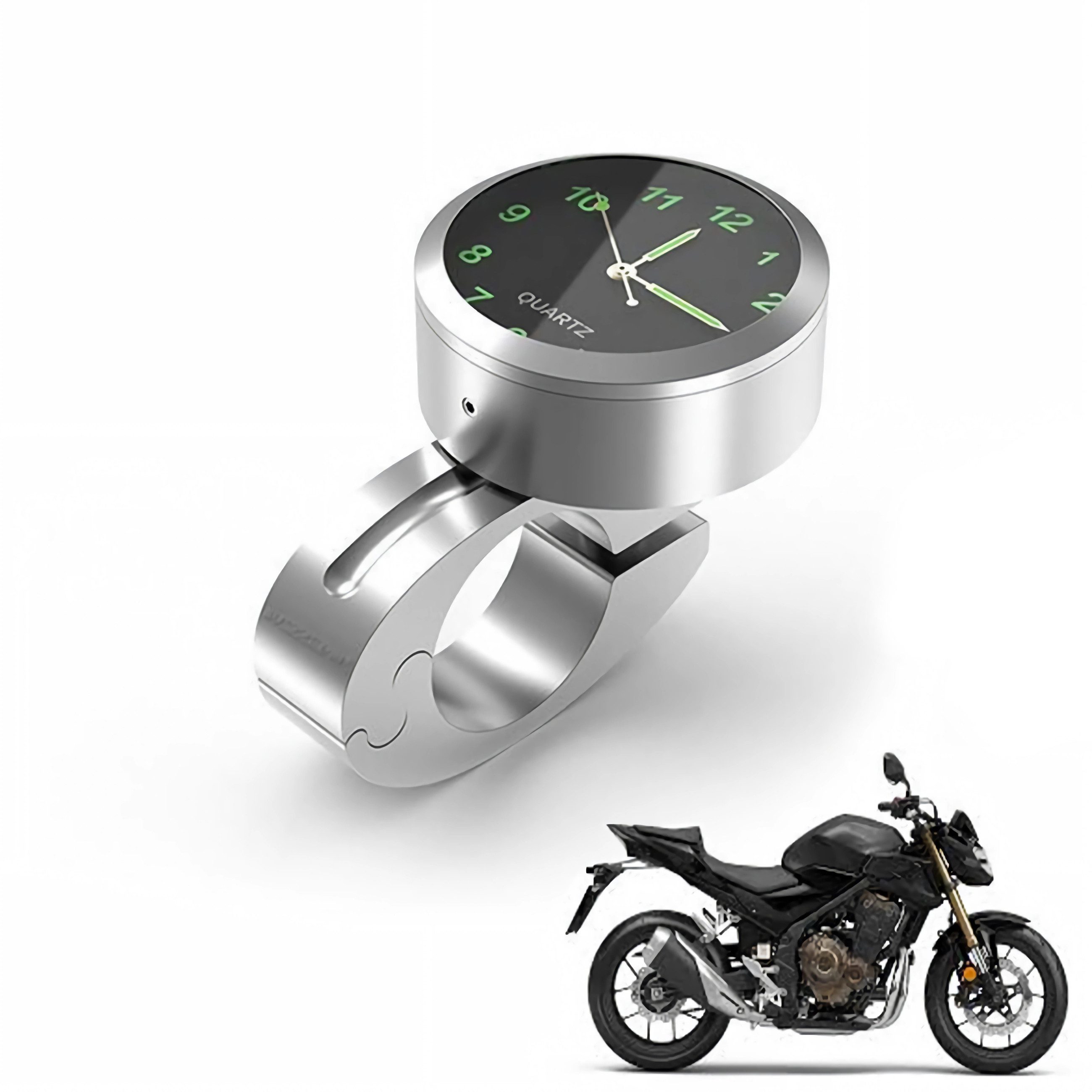 Bolwins Standuhr A76C Motorrad Lenker Uhr Zeitanzeige Zeituhr beleuchtet Quarzuhr Digit (Packung, 1-St., Motorrad Lenkeruhr), wasserdicht, beleuchtet, digitale Quarzuhr