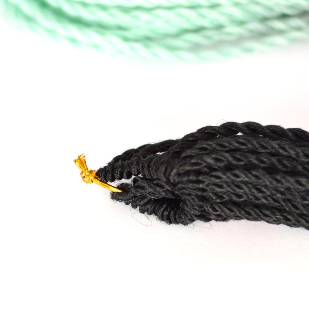 Pack BRAIDS! Ombre Senegalese 3er Crochet Kunsthaar-Extension Braids 8-SY Zöpfe Schwarz-Mint MyBraids Twist YOUR
