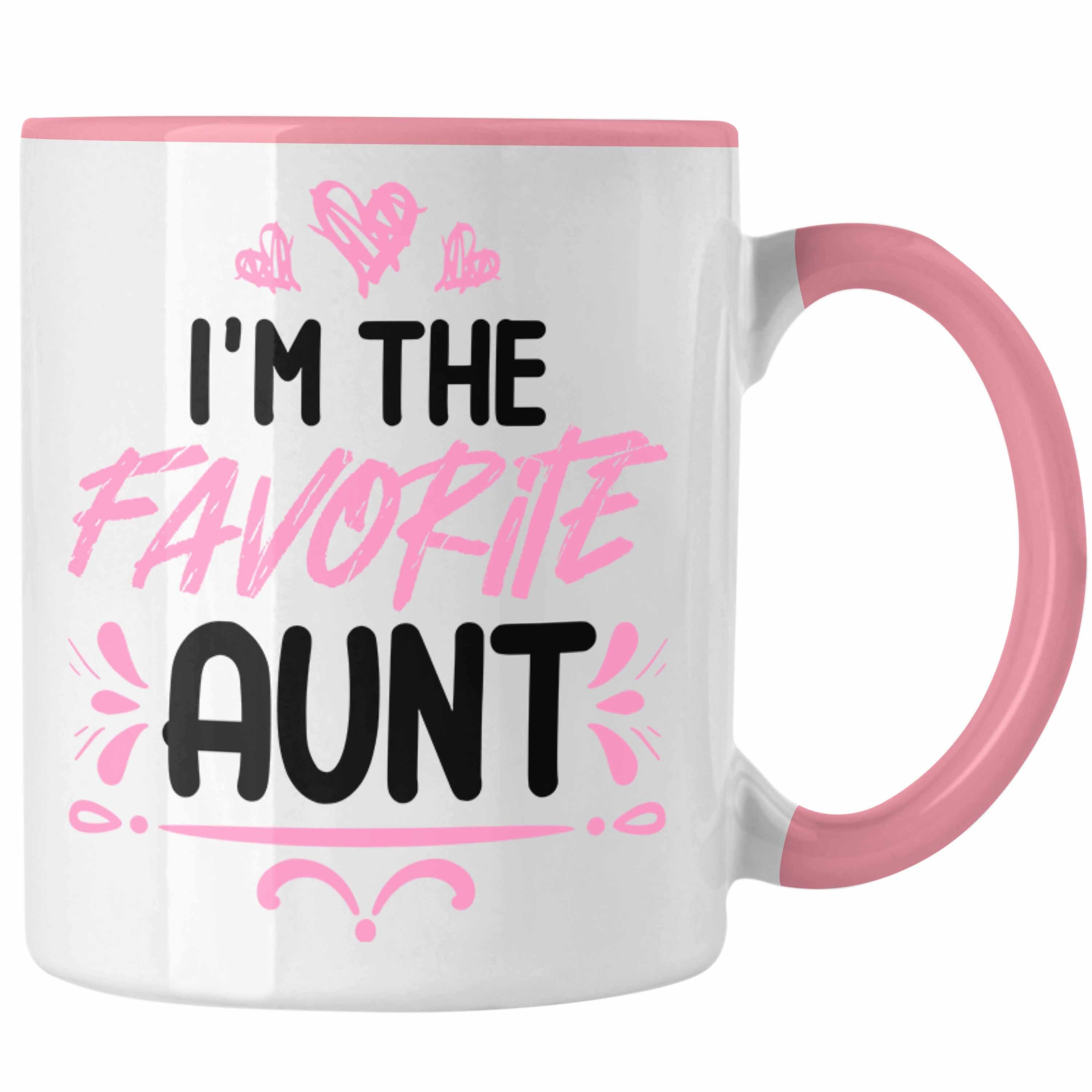 Trendation Tasse Trendation - I'm The Favorite Aunt Tasse Geschenk Beste Tante der Welt Rosa | Teetassen