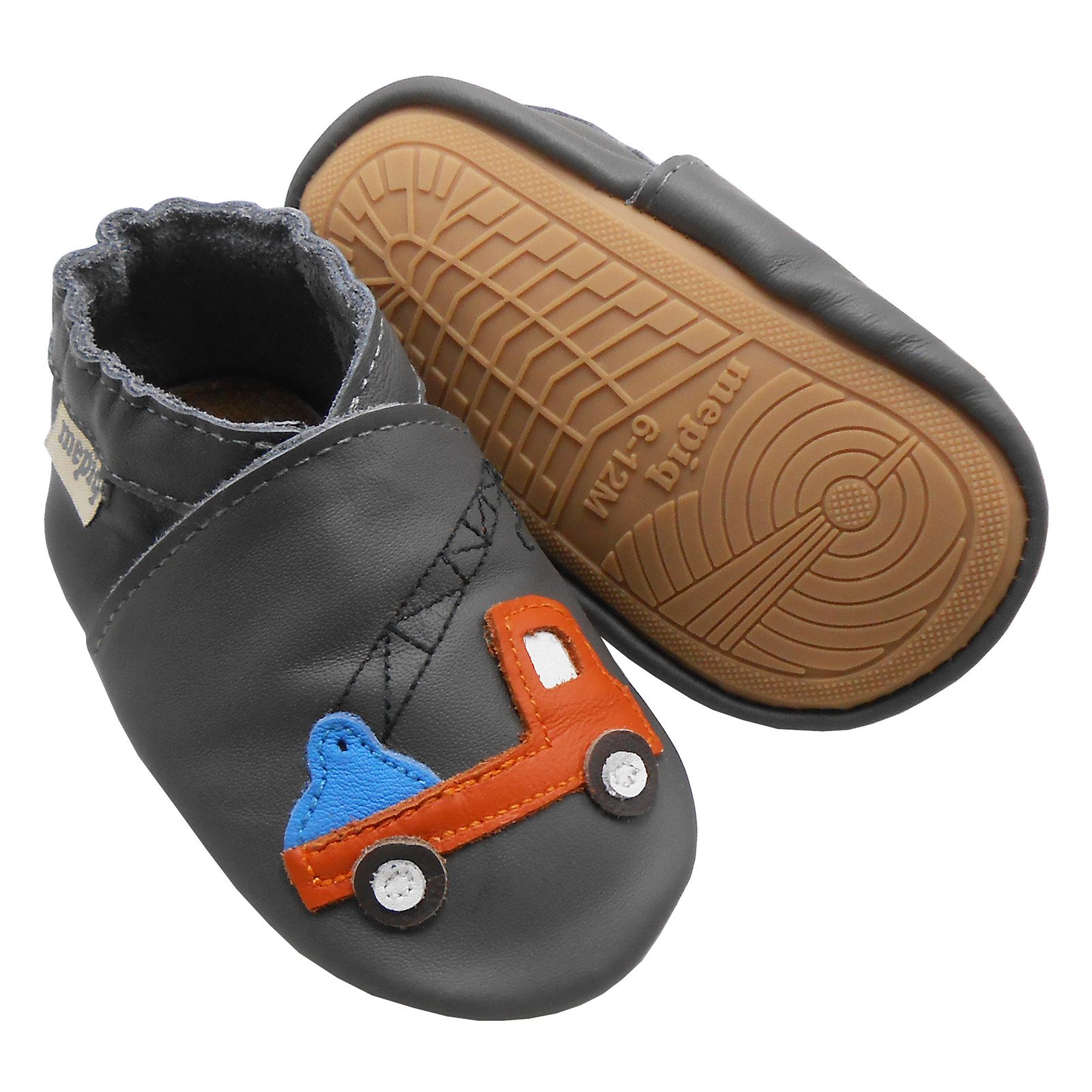 mepiq MEPIQ Baby Lauflernschuhe aus Leder mit Gummisohle rutschfest Krabbelschuh
