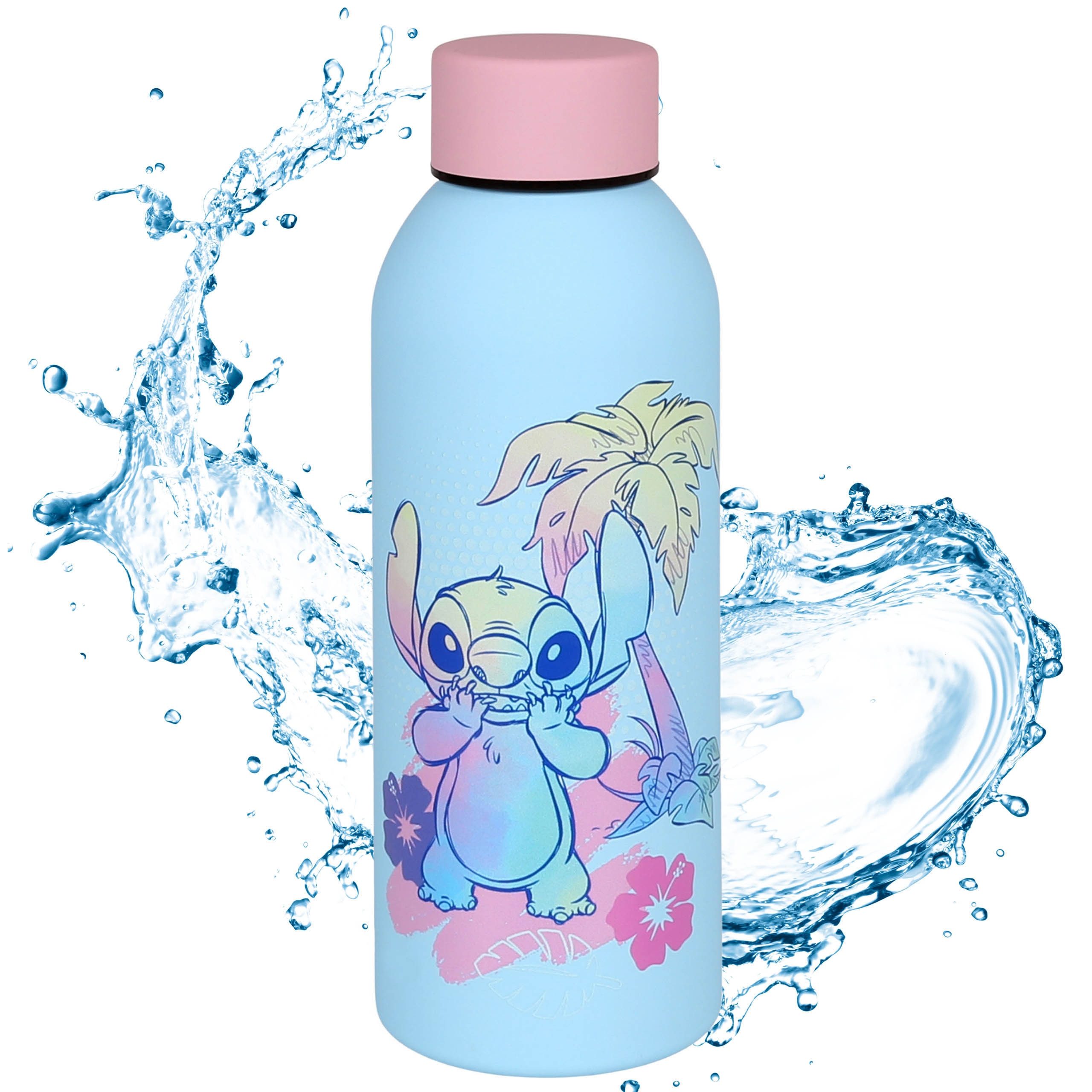 Disney Trinkflasche DISNEY Stitch Edelstahl Trinkflasche 500 ml mit 3D-Aufdruck