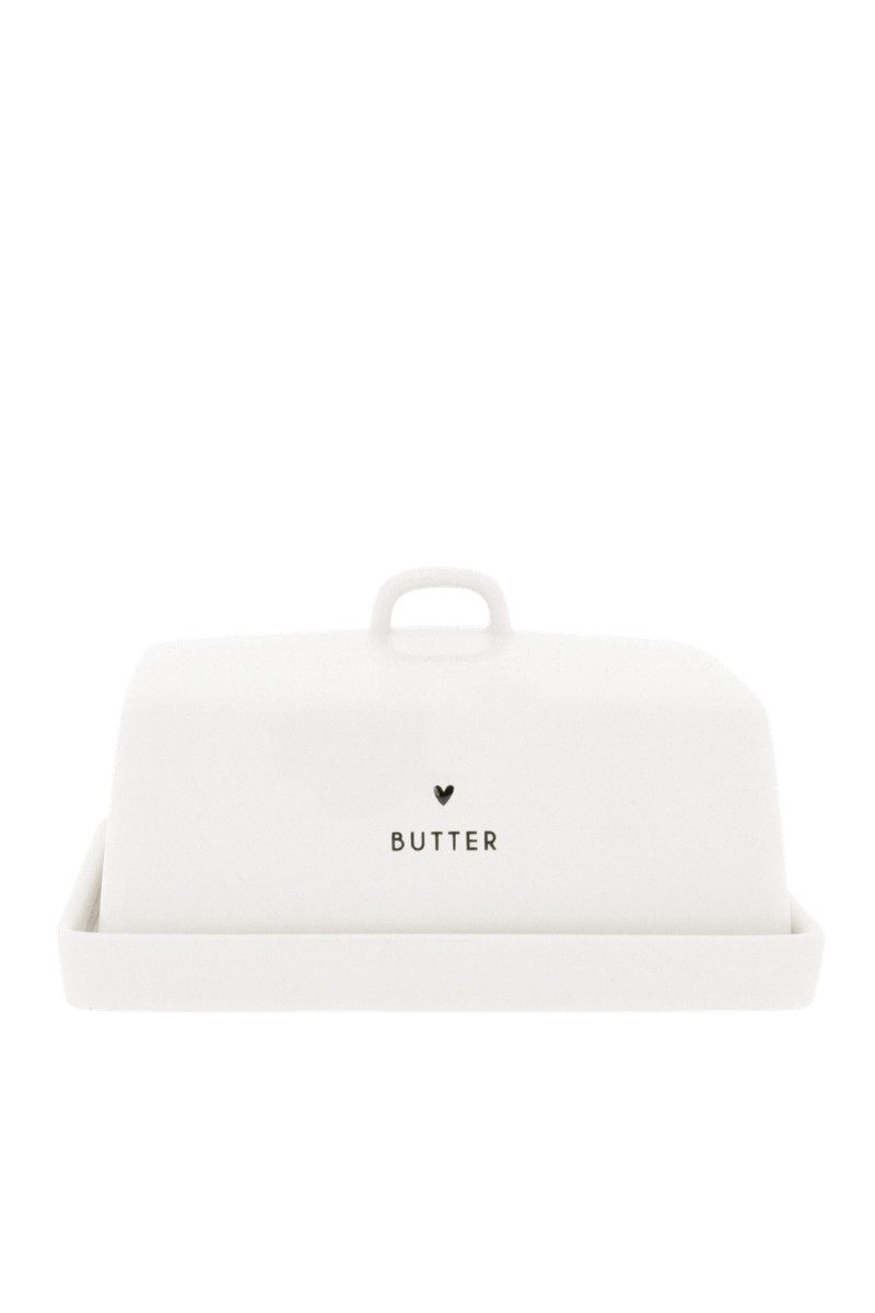 Bastion Collections Geschirr-Set Butterdose - HEART - weiß