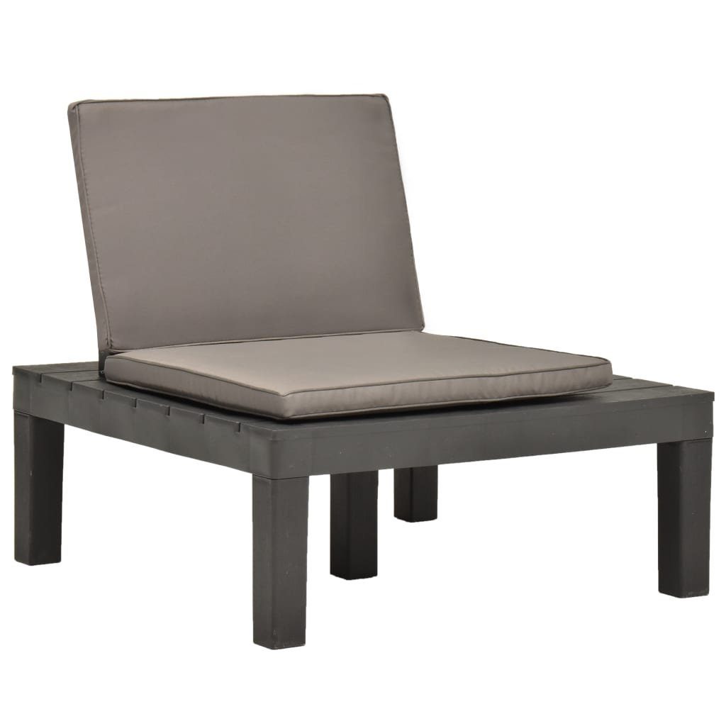 vidaXL Gartenstuhl Garten-Lounge-Stuhl mit Sitzpolster Kunststoff Anthrazit (1 St) Anthrazit | Anthrazit