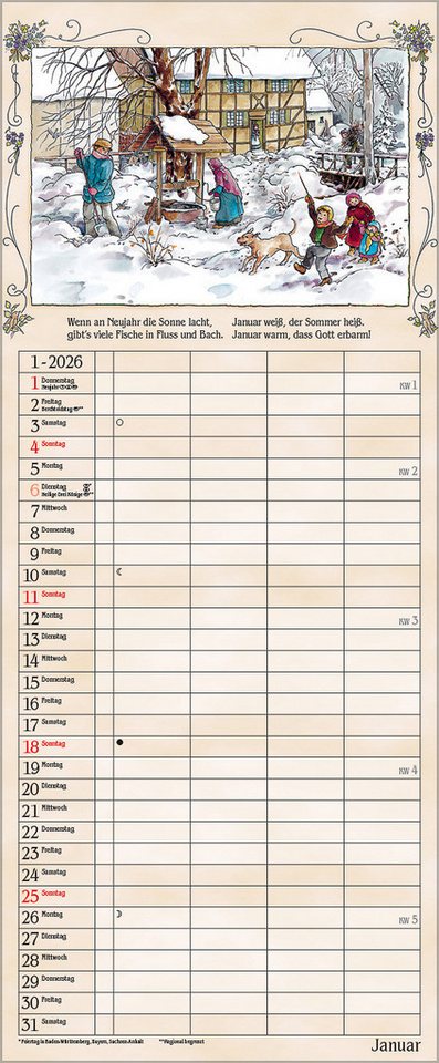 Thumbnail - Korsch Verlag Familienkalender Korsch Kalender Bauernkalender 2026