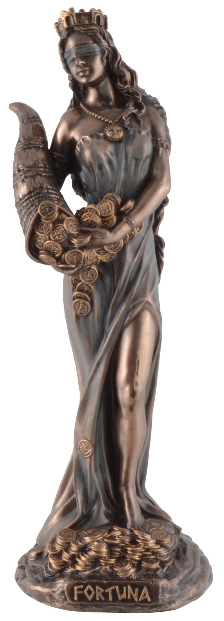 Vogler direct Gmbh Dekofigur Römische Göttin Fortuna, Veronesedesign, bronziert, coloriert, Größe: L/B/H ca. 6x6x16 cm | Dekofiguren