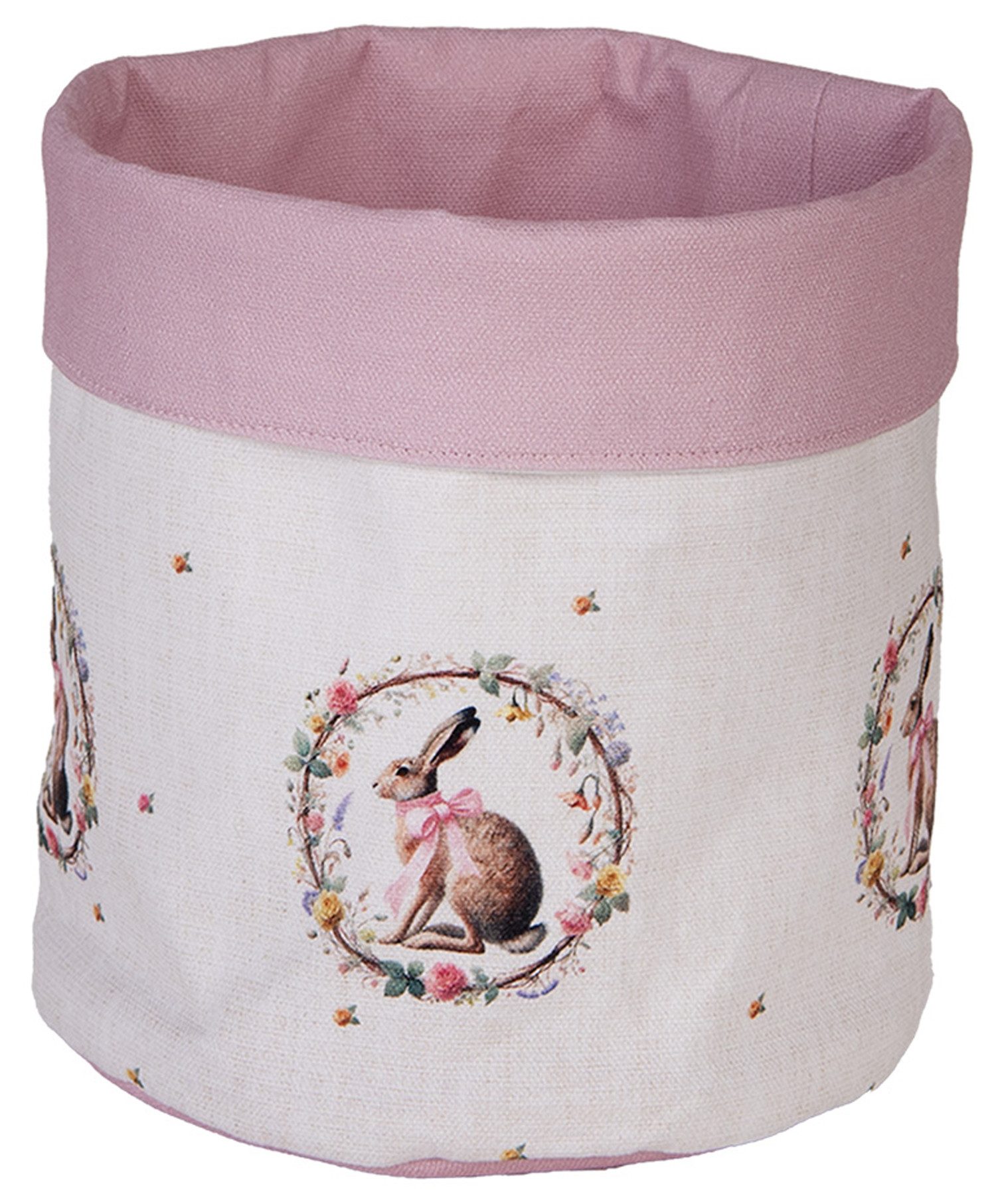 Clayre & Eef Brotkorb Easter Whispers Collection, Baumwolle, (1-tlg., 1-teilig), rundes Brotkörbchen Brotkorb ca. Ø 15x16cm Baumwolle