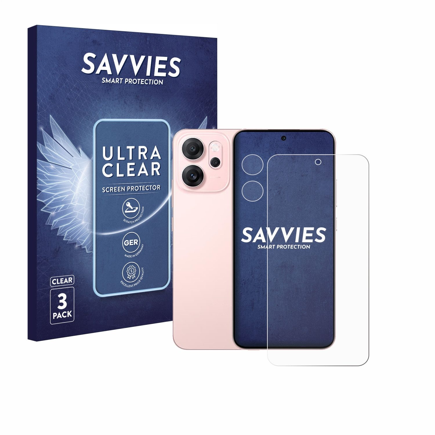 Savvies Displayschutzfolie Schutzfolie für Oppo Reno 14 F (Display+Kamera), 6 Stück, Displayschutz Schutz Folie Klar Transparent