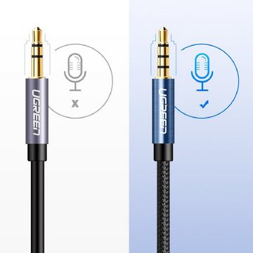 UGREEN Kabel AUX Verlängerungskabel 3,5 mm Miniklinke 3m Aux-Adapter silber Audio-Kabel