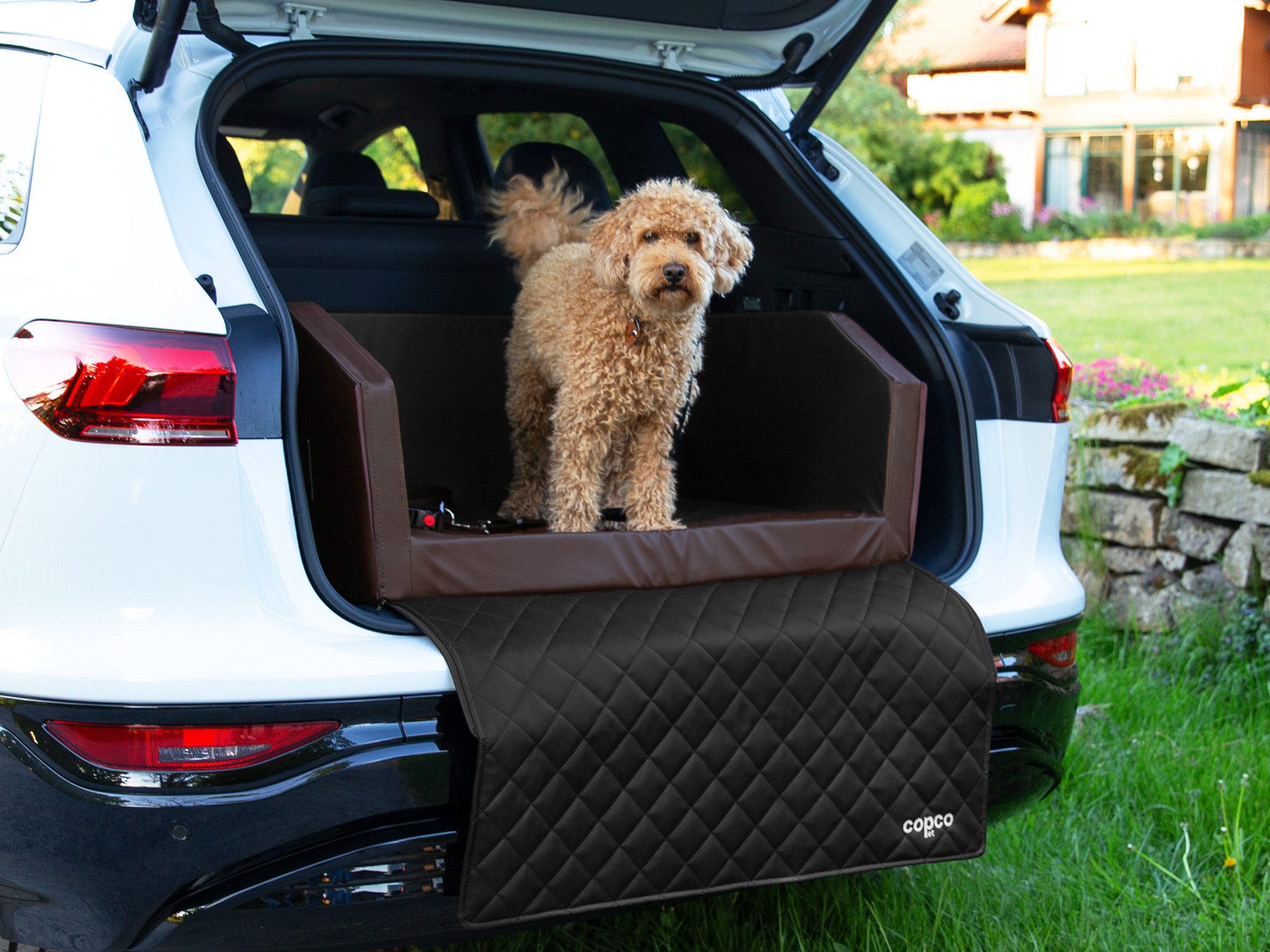 CopcoPet Tier-Autobett Travel Bed Hunde Reisebett, Kofferraumschutz Hund mit ladekantenschutz, Schutzmatte herausnehmbar