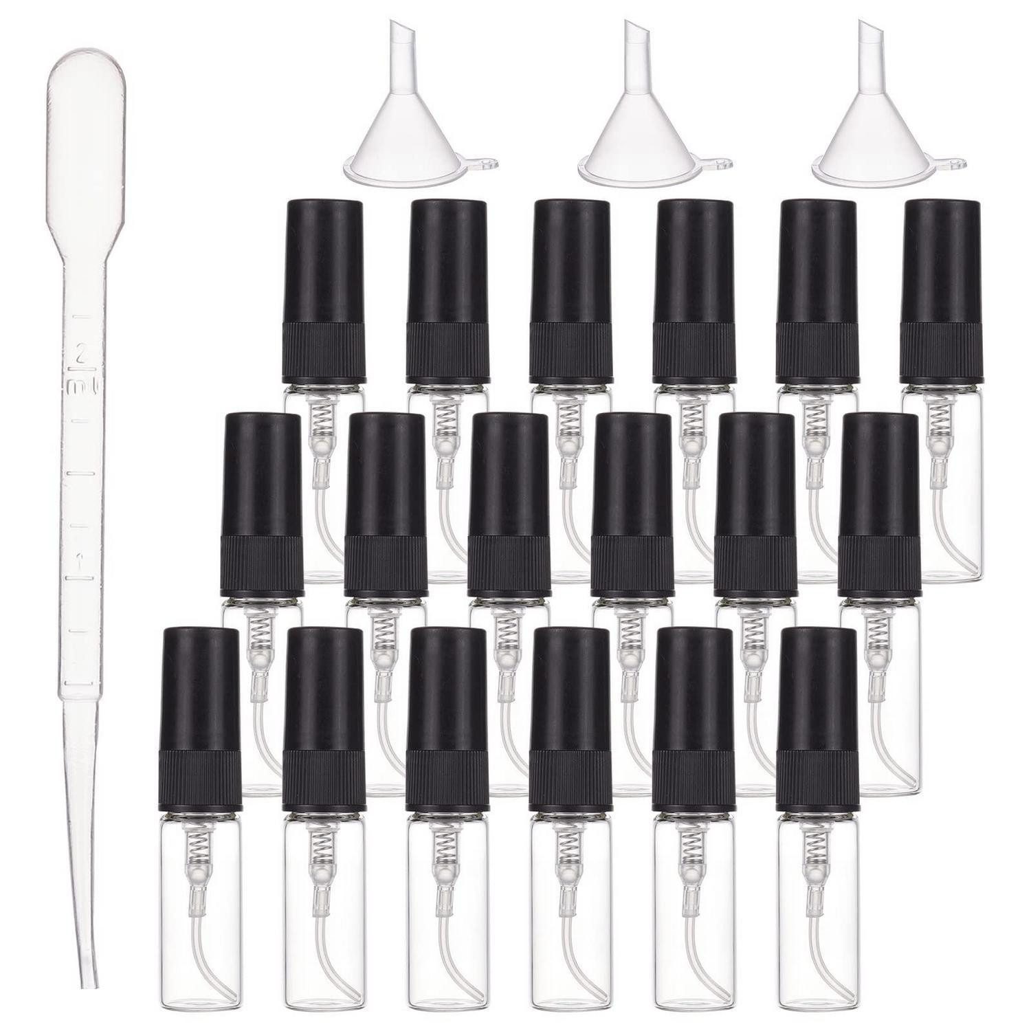 LuxusKollektion Parfümzerstäuber Sprühflasche Glas 3ml Schwarz 40er Pack (40 St)
