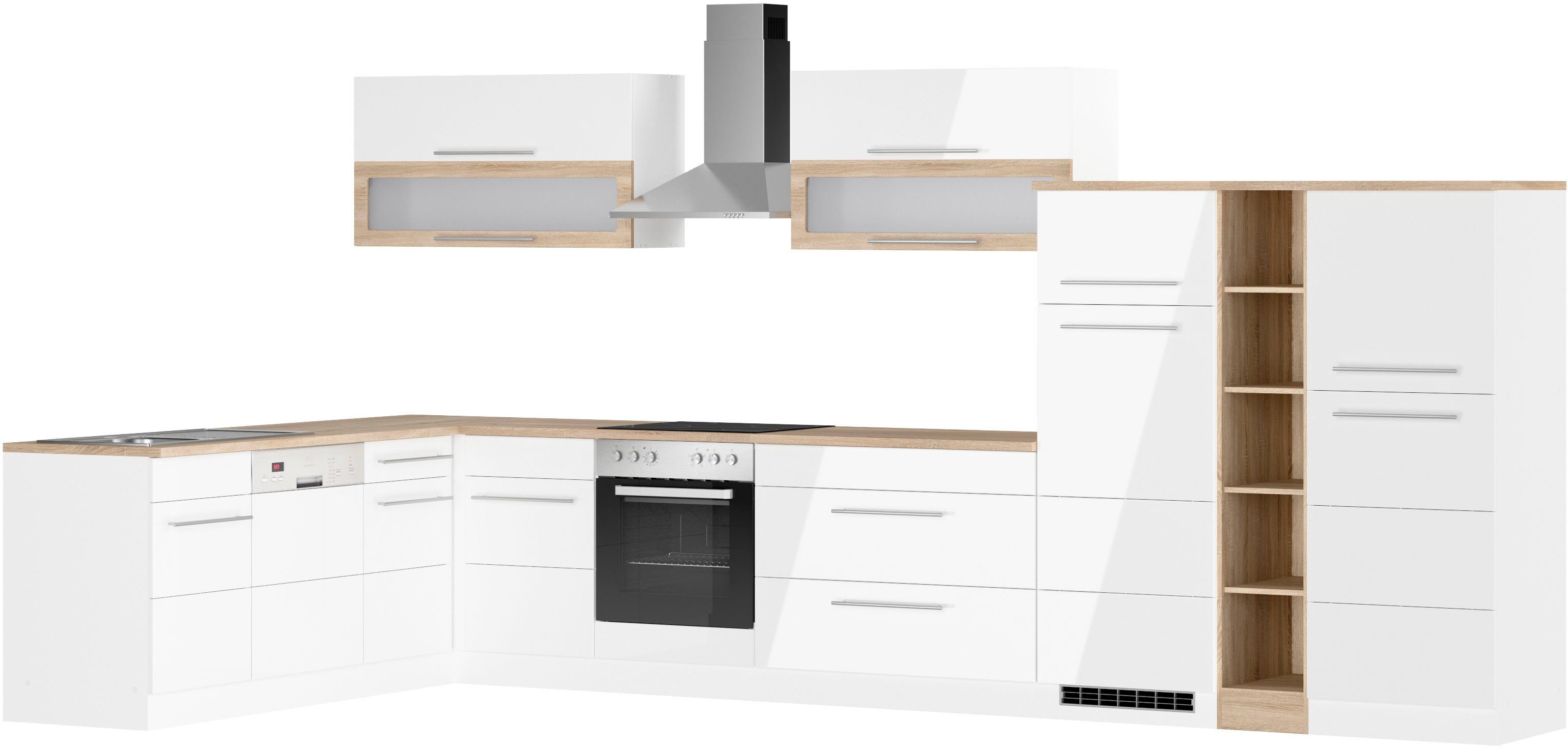 KOCHSTATION Winkelküche KS-Wien, Stellbreite 220 x 330 cm, wahlweise mit E-Geräten