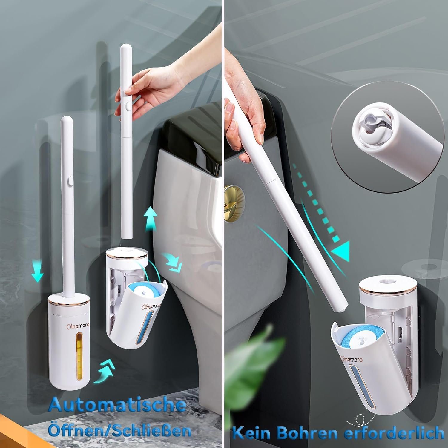 Toilettenbürste Badaccessoire-Set Bürste autolock Badaccessoire-Set,WC-Reinigungsbürste WC