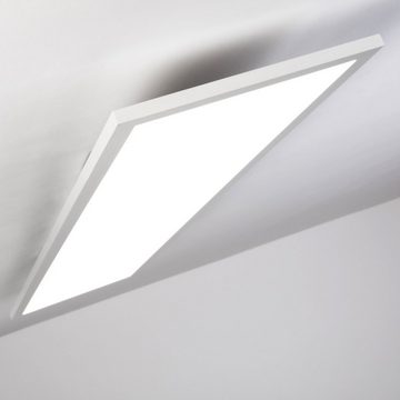 hofstein Panel »Vacil« LED Deckenpanel längliche in weiß aus Metall, 3000 Kelvin, 40 Watt, 3200 Lumen, moderne Deckenlampe aus Metall