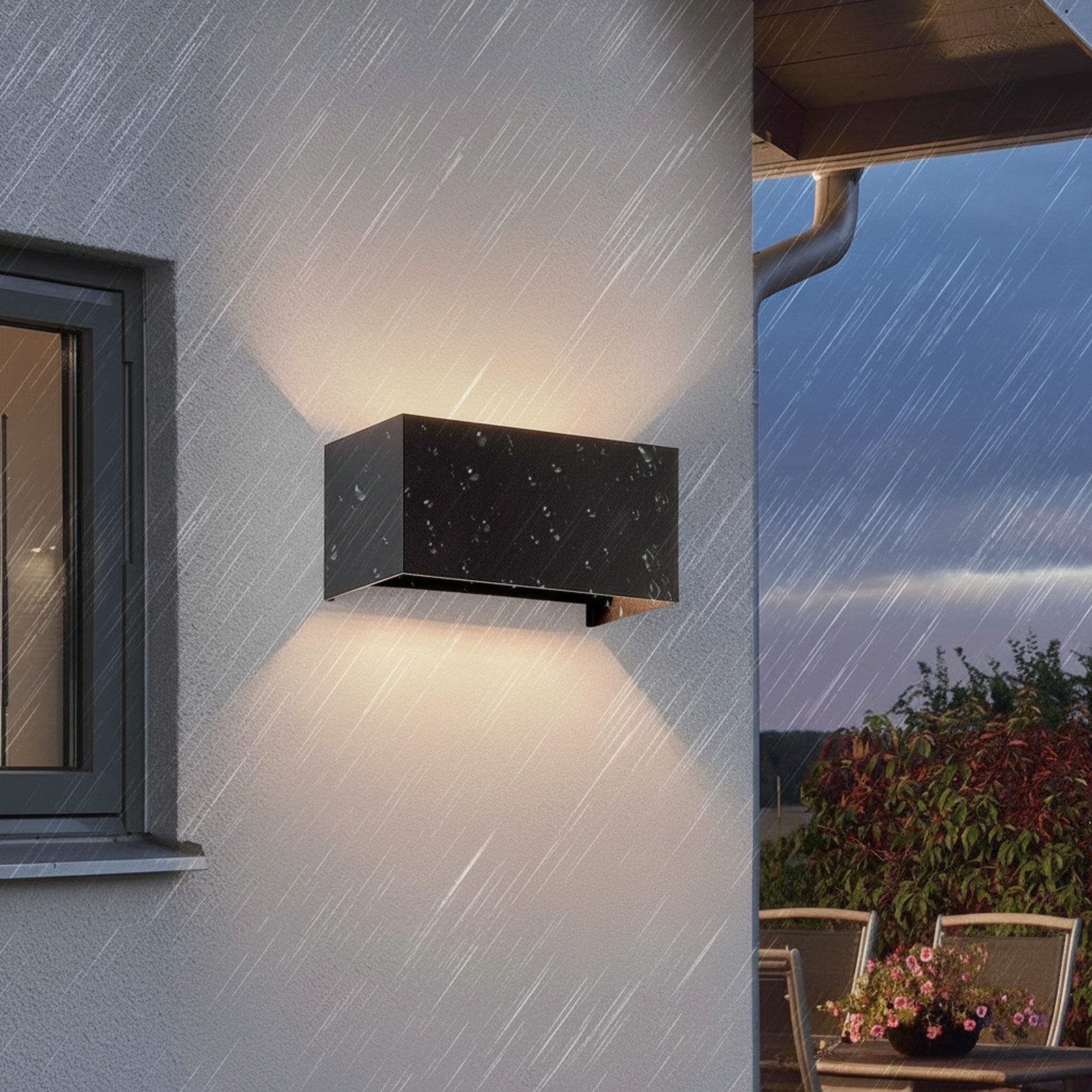 Nettlife LED Wandleuchte Schwarz Up und Down Außenlampe Garten Aussen Lampe, Aussen, LED wechselbar, Warmweiß, für Wohnzimmer Schlafzimmer Garten Terrasse Flur