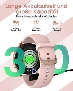 TUYOMA Darmen's IP68 Wasserdicht Smartwatch (1,3 Zoll), mit Telefonfunktion Fitness Herzfrequenz, SpO2, Schlafmonitor