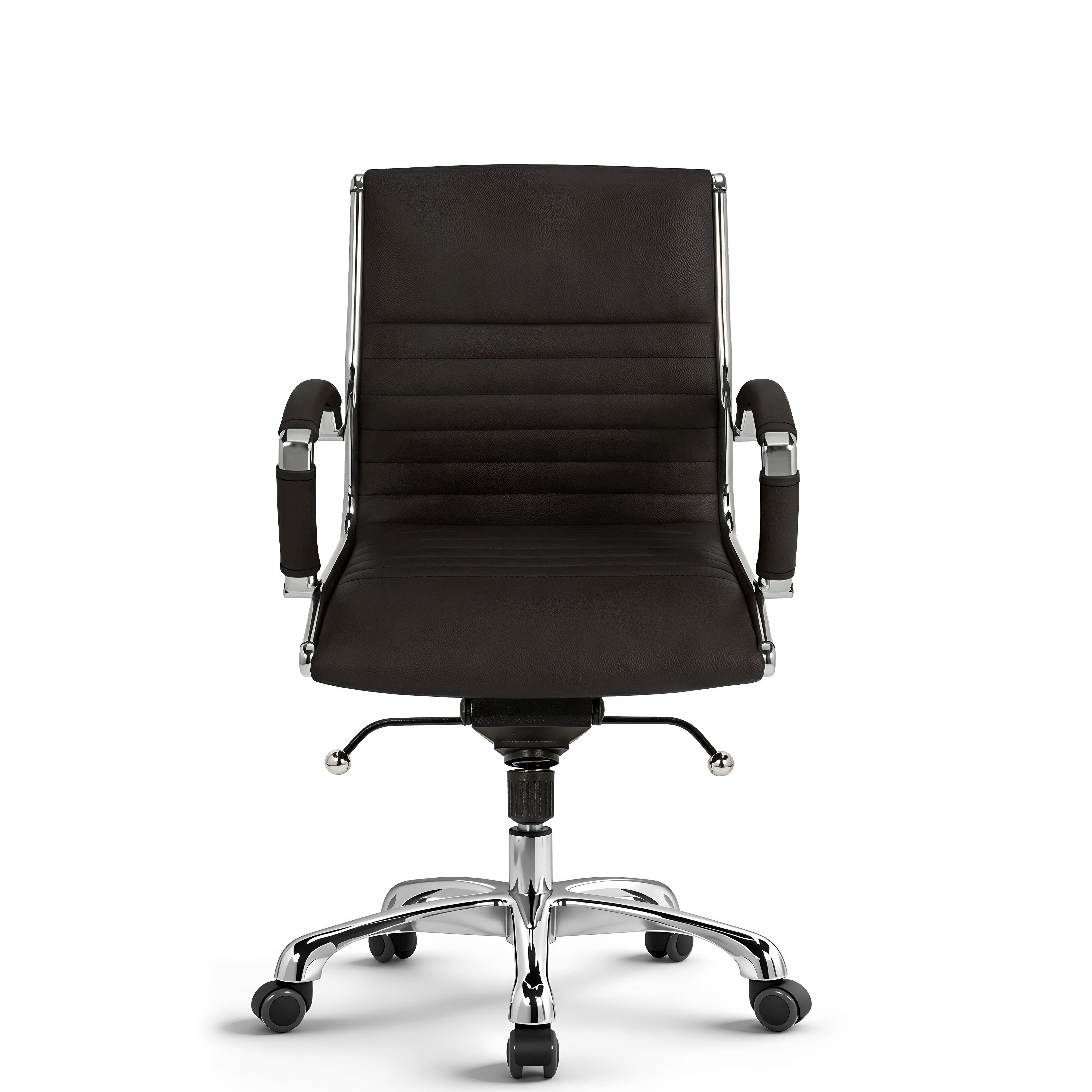 Versee Bürostuhl VERSEE Montreal Schreibtischstuhl Leder - ergonomisch, bis 150kg (Drehstuhl für Home Office und Büro), mit Lendenstütze, höhenverstellbar, gepolstert, Wippmechanik