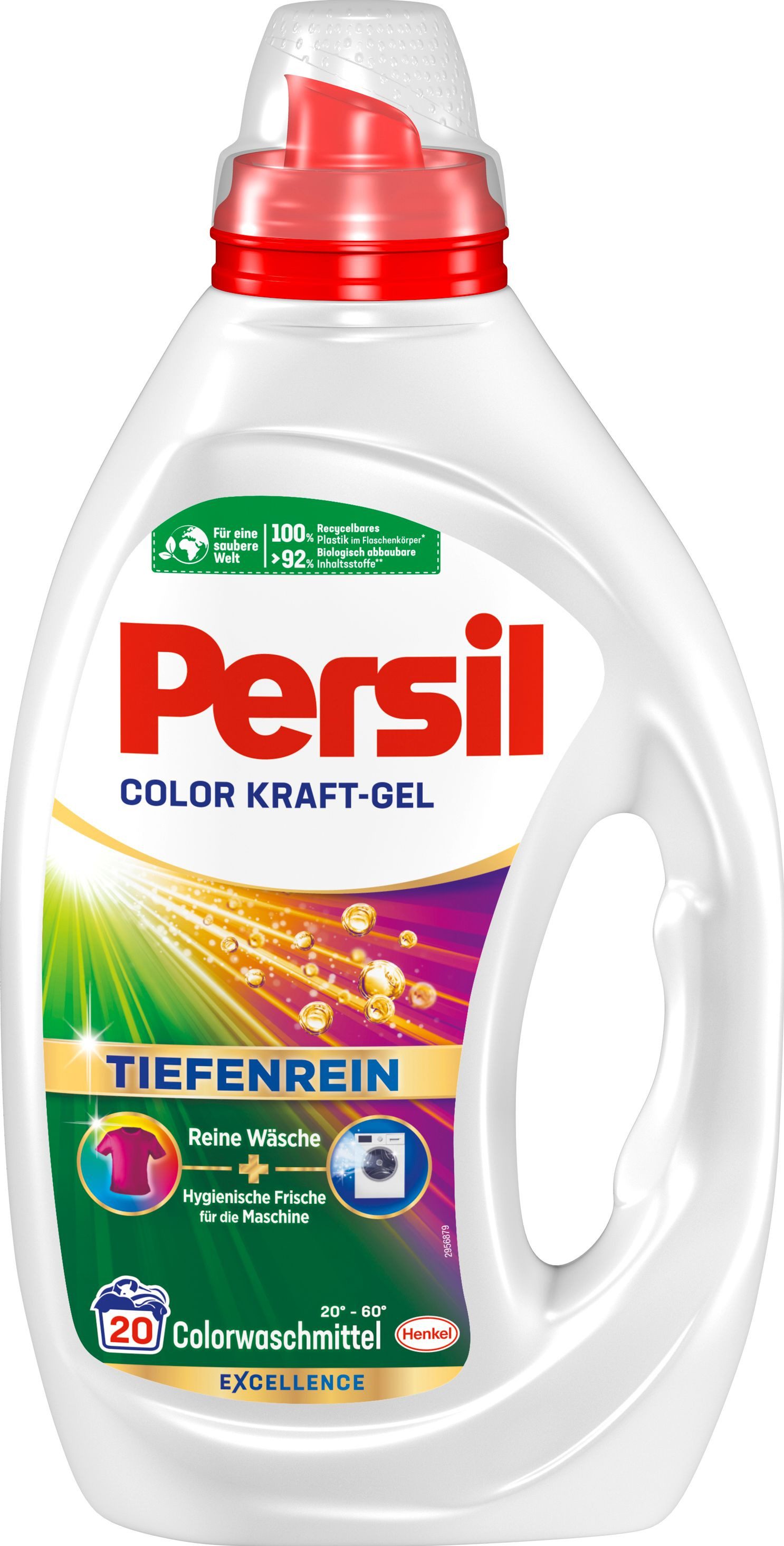 Persil Kraft Gel Color & Sensitive Gel 2 x 20 WL (40WL) Colorwaschmittel (Doppelpack, [2-St. Flüssigwaschmittel speziell für Allergiker & Babys - mit Tiefenrein Technologie)