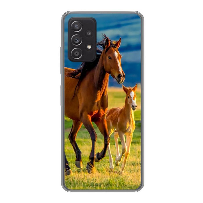 MuchoWow Handyhülle Pferde - Gras - Tiere - Landschaft - Natur Handyhülle Telefonhülle Samsung Galaxy A33