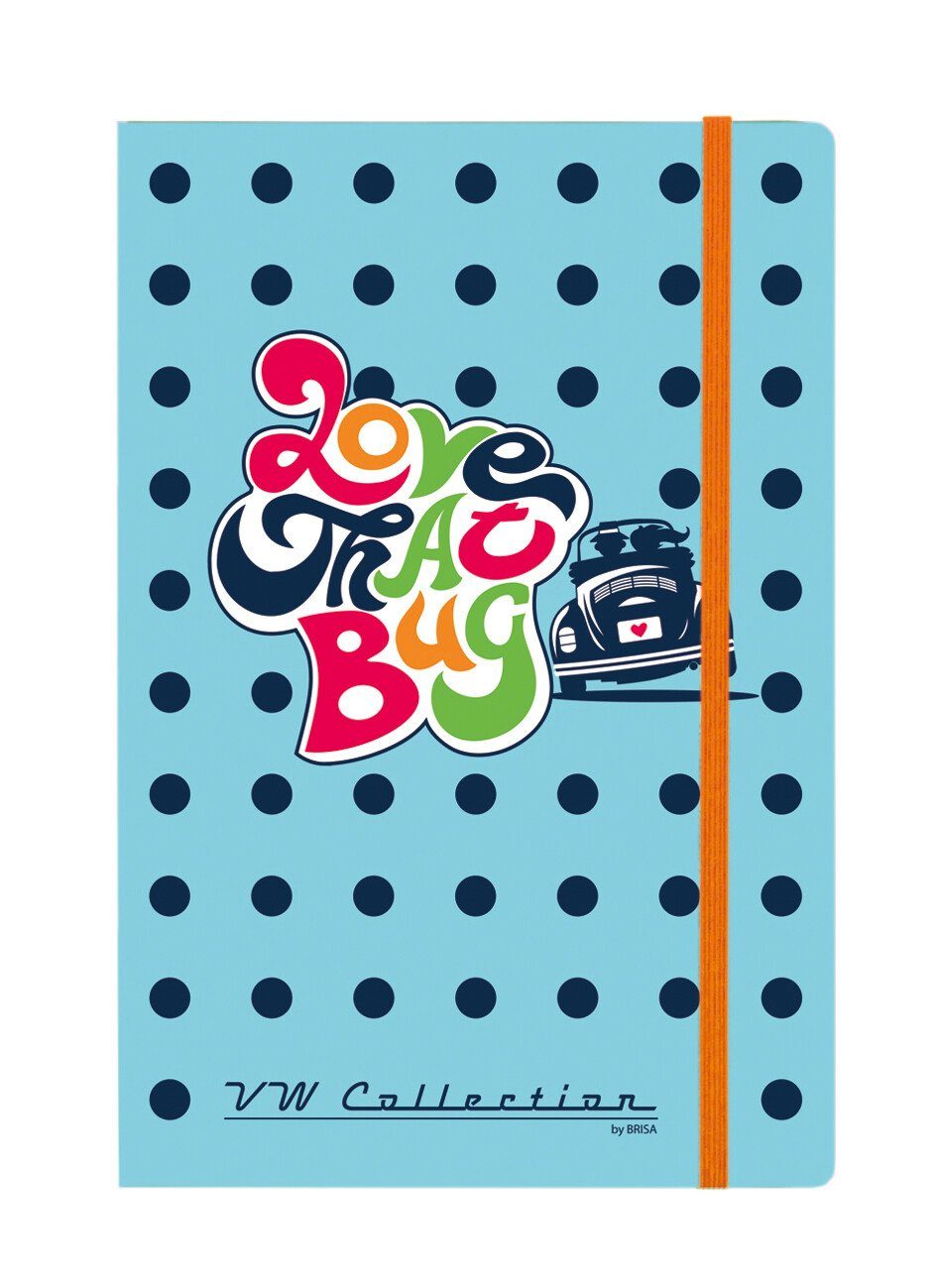 Collection Love liniert Volkswagen Schreibbuch im Design, Bug BRISA mit That Tagebuch, by buntes A5 Hardcover-Einband Notizbuch Käfer VW DIN