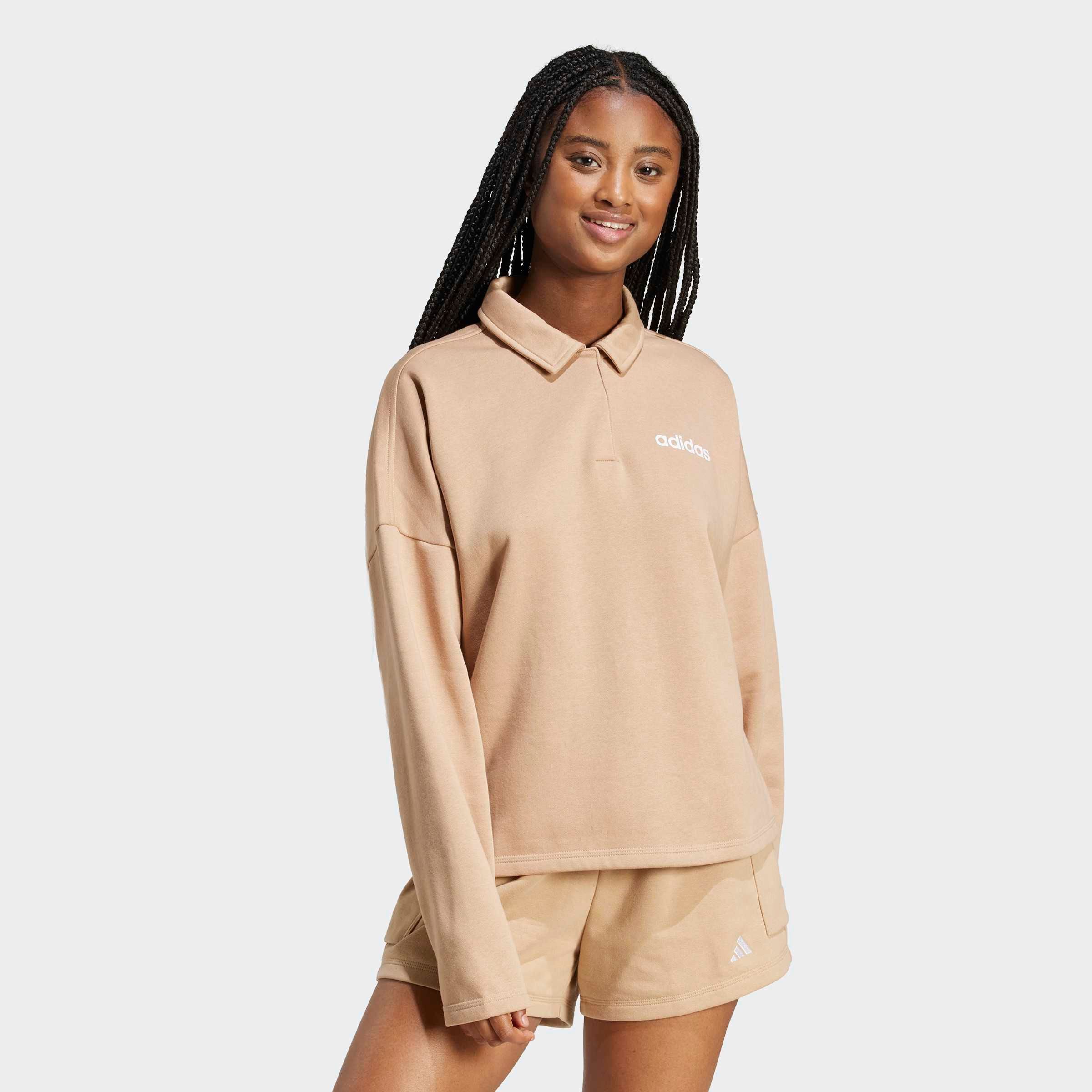 adidas Sportswear Sweatshirt W LIN FL POLO mit Knopfleiste, aus Baumwolle, günstig online kaufen