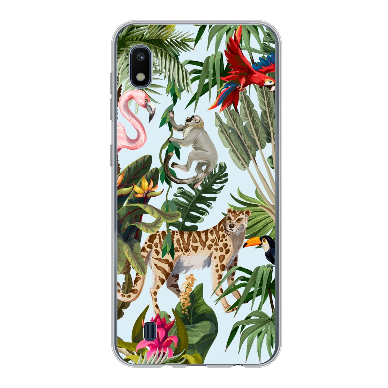 MuchoWow Handyhülle für Samsung Galaxy A10 Dschungel - Tiere - Mädchen - Kinder - Jungen -, Smartphone-Bumper, Print, Handy Schutzhülle Dünn