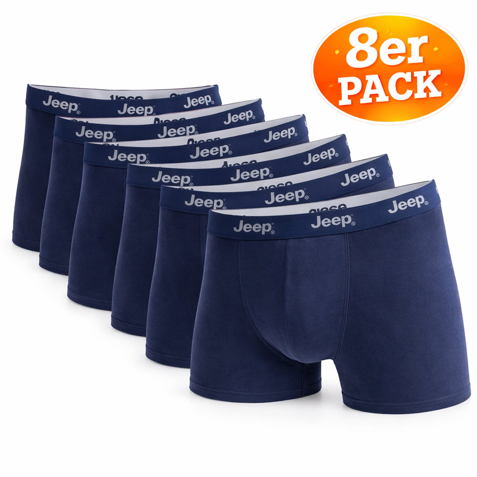 Jeep Boxershorts 8er Pack Herren – Baumwolle mit Stretch – Unterwäsche S–XXL (Spar-Set, 8er Pack) hoher Tragekomfort, elastisch, angenehmes Hautgefühl, alltagstauglich