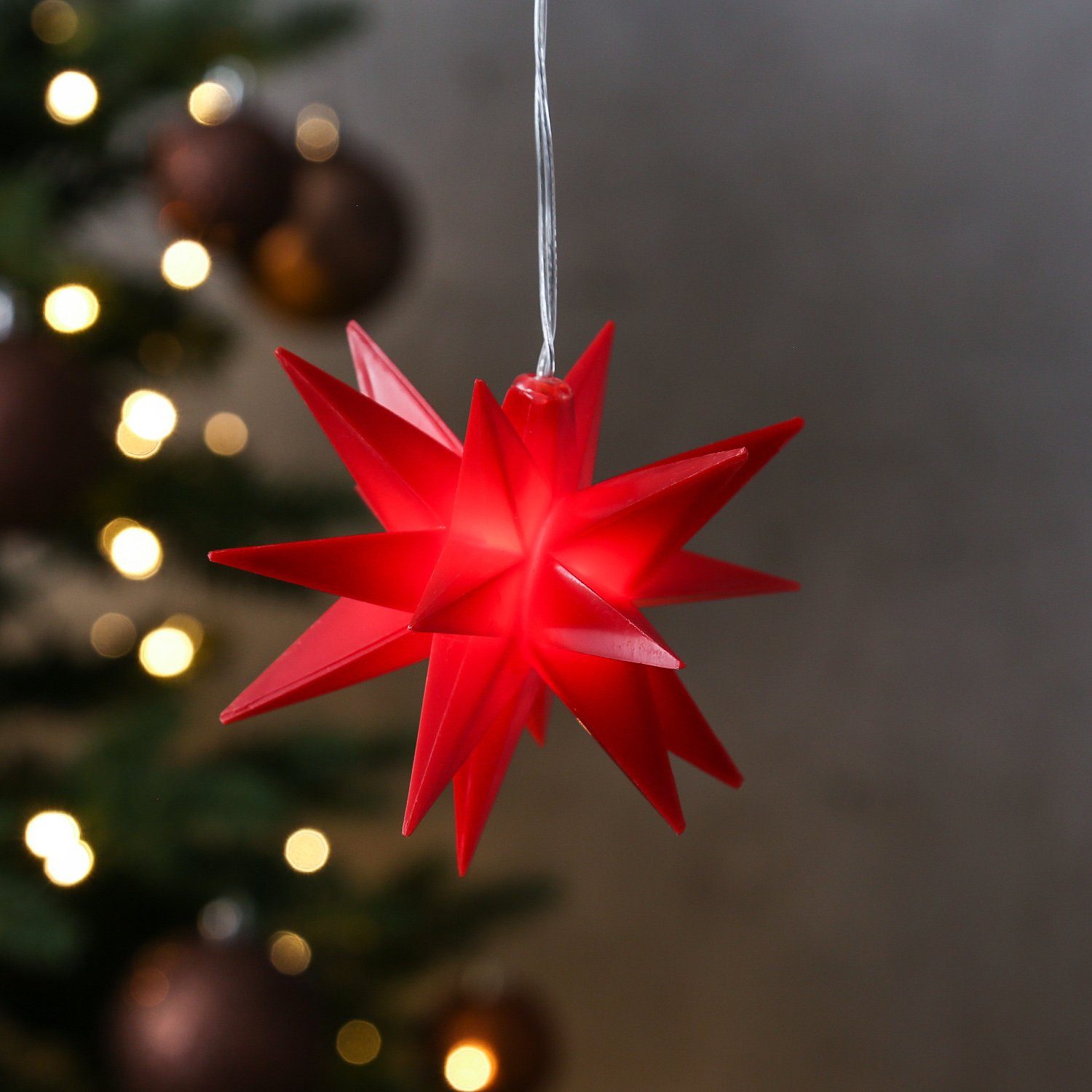 MARELIDA LED-Stern für außen »LED 3D Weihnachtsstern Faltstern Hängestern Weihnachtsdeko 1 LED 