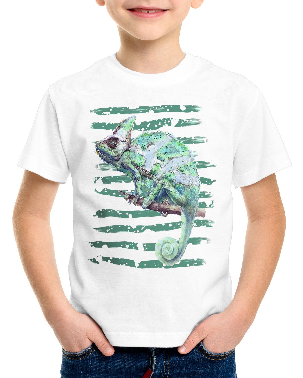 style3 T-Shirt Chamäleon reptil echse farbwechsel
