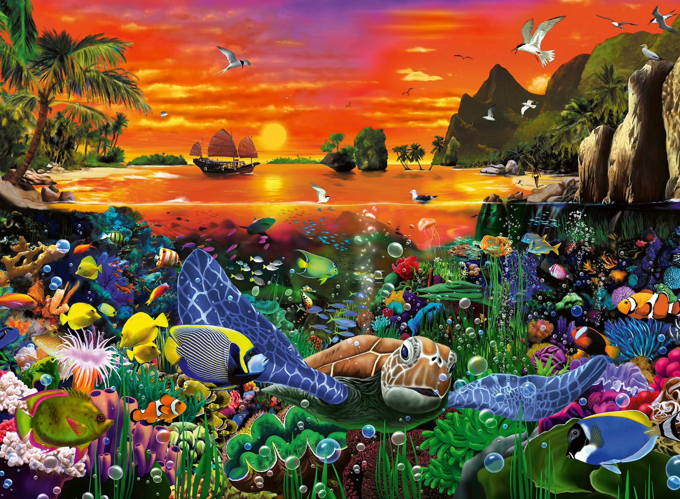Ravensburger Puzzle Schildkröte im Riff, 500 günstig online kaufen