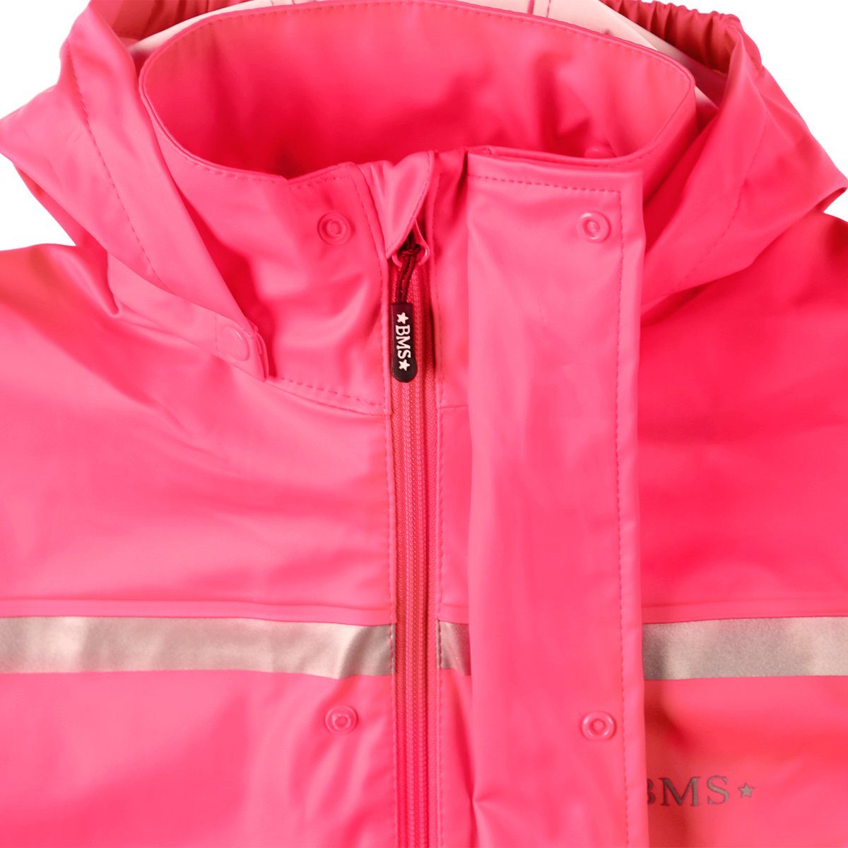 100% für mit Kinder und Kapuze Regen- BMS wasserdicht BMS Matschjacke pink Regenjacke