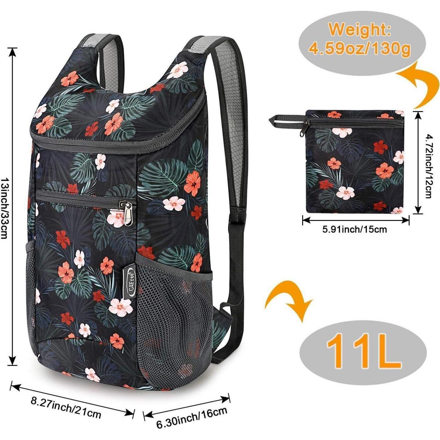 LuxusKollektion Tagesrucksack Rucksack ultraleicht faltbar 11L Schwarz