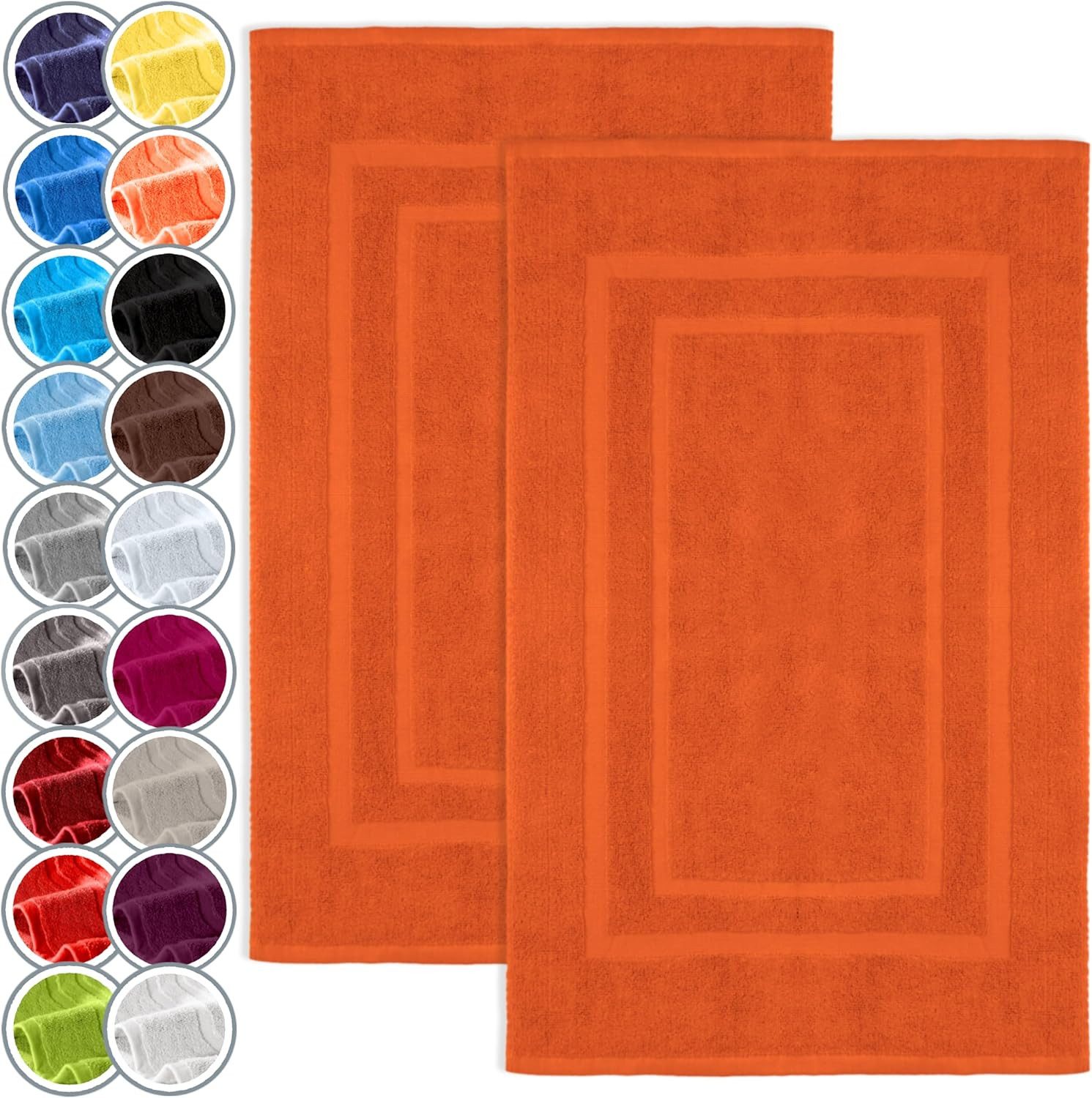 NatureMark Badematte 2er-Set Badvorleger 50x80cm, strapazierfähig, Baumwolle, rechteckig, Badematte 2-tlg., Duschmatte Duschvorleger, Premium Qualität, 50x80cm, Terrakotta