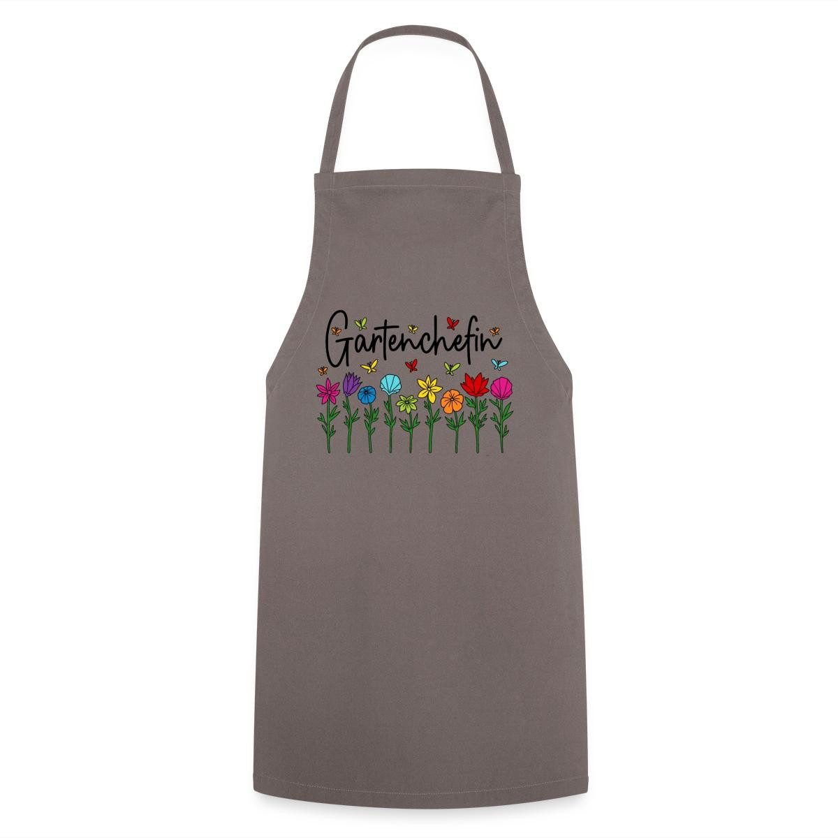Spreadshirt Kochschürze Gartenchefin Garten Gartenarbeit Blumen Kochschürze, (1-tlg)