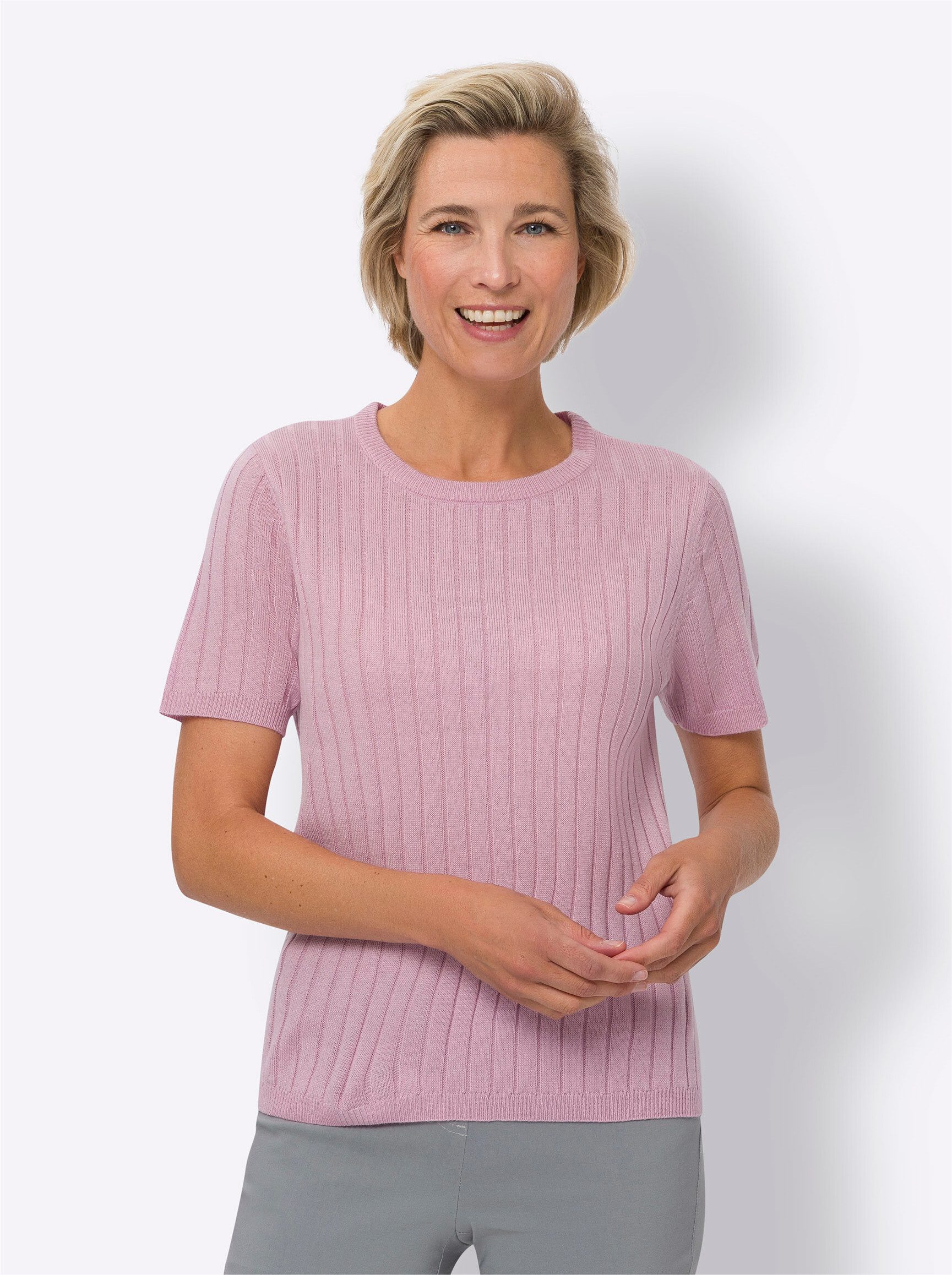 Sieh an! Strickpullover Kurzarmpullover . günstig online kaufen