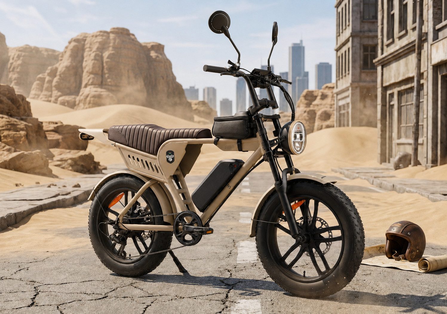 APE RYDER E-Bike Trekkingrad 20*4 Zoll Fatbike, 48V 15Ah Akku, bis 80 km, Shimano 7-Gang, 7 Gang, Heckmotor, 720 Wh, Fahrradbeleuchtung, Ständer, Klingel, Hochleistungsakku