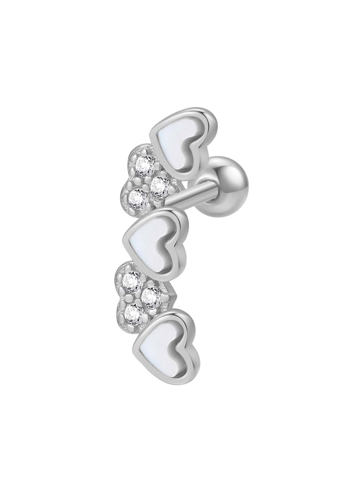 Hey Happiness Single-Ohrstecker Piercing Herz Perlmutt, günstig online kaufen