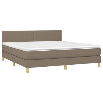 vidaXL Bettgestell Boxspringbett mit Matratze Taupe 160x200 cm Stoff Bett Bettgestell