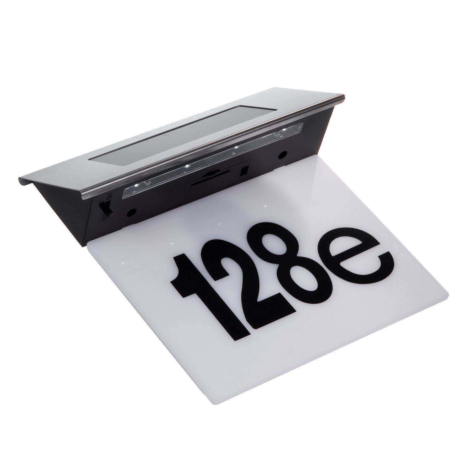 Maclean Hausnummer MCE423, Solar Hausnummernleuchte 17x13cm mit LED Beleuchtung