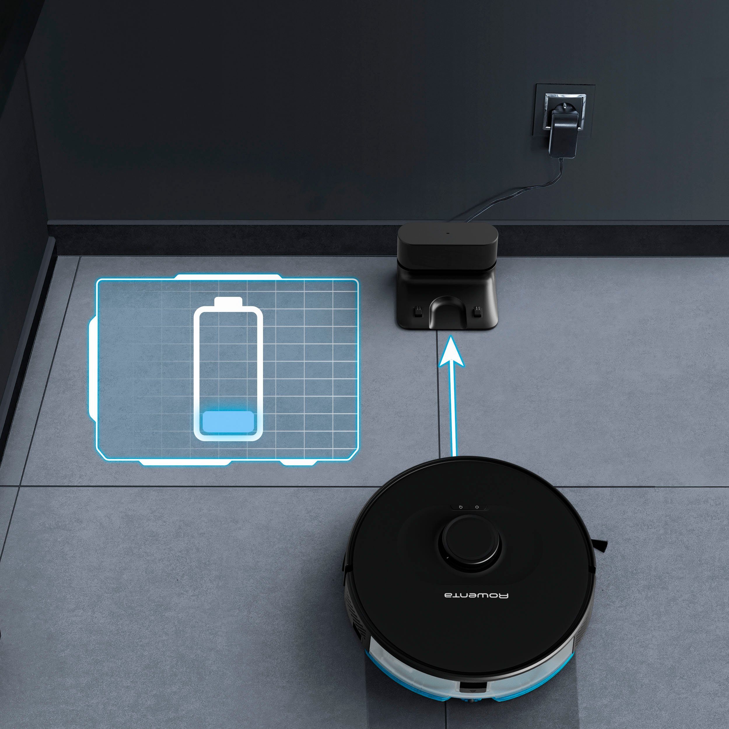und saugen Saugroboter Rowenta Laser-Navigation, Absaug-Station, ultra-präzise RR8585 Serie wischen 75+, X-Plorer