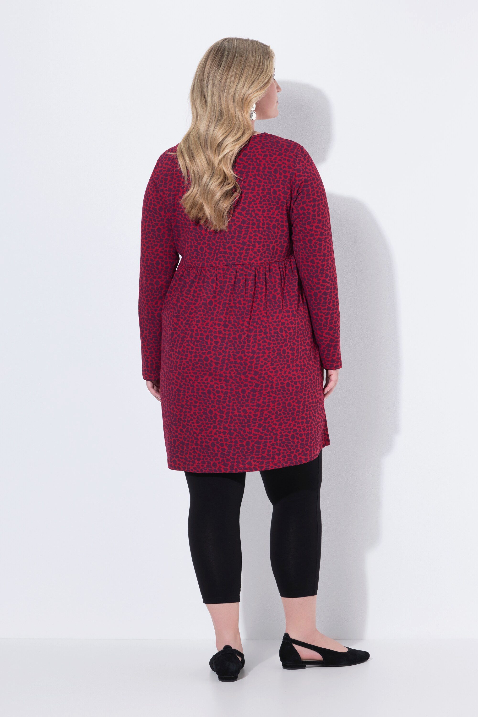 Ulla Popken Longshirt Longshirt A-Linie Carré-Ausschnitt Langarm